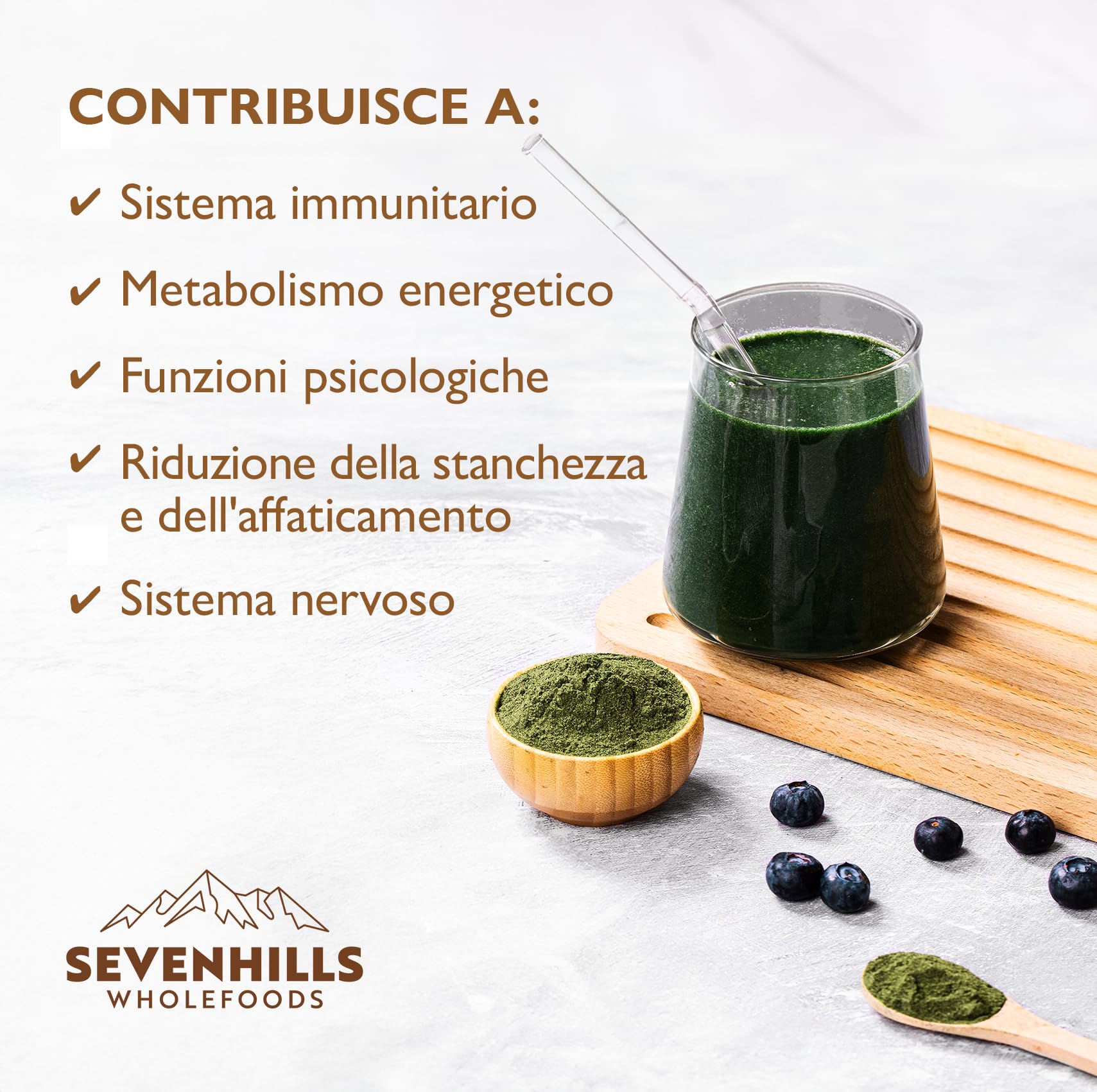 Sevenhills Wholefoods Miscela Super Greens biologica con spirulina, clorella, erba di grano, erba d'orzo | Supporta l'immunità della pelle | 400g, 80 porzioni | Polvere di superalimenti verdi