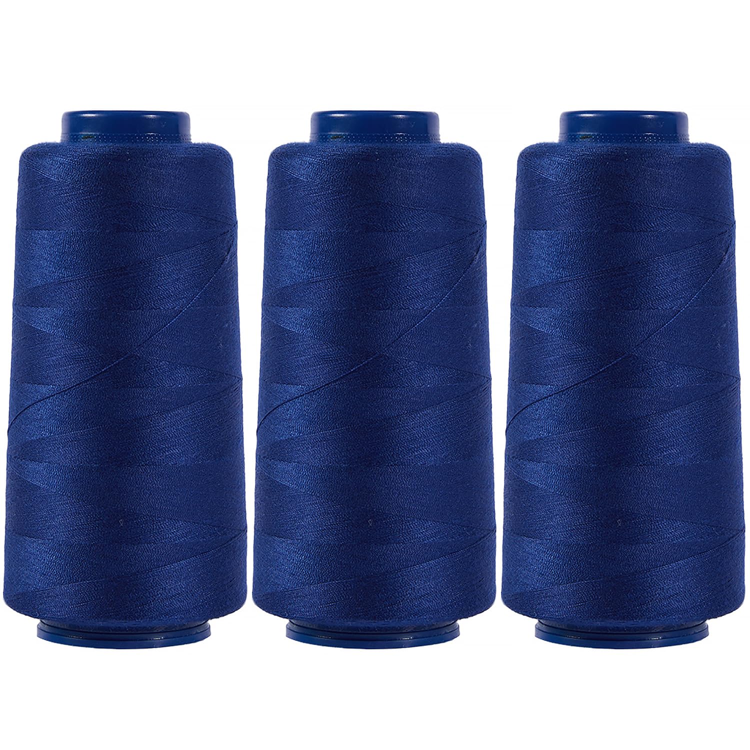 Larger Serger Thread Cones 3 Rolls, 3000 Yards Each Roll Diameter 2.13" Height 4.37" Polyester Pagoda Yarns Sewing Thread Spools 40S/2 for Overlock Quilting