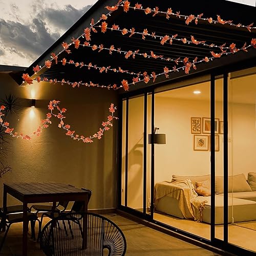 Miniatura 6 de VCOKEN Decoraciones de Acción de Gracias, Guirnalda de Otoño con Luces, 24LED Luces de Acción de Gracias Operadas con Batería con Temporizador,