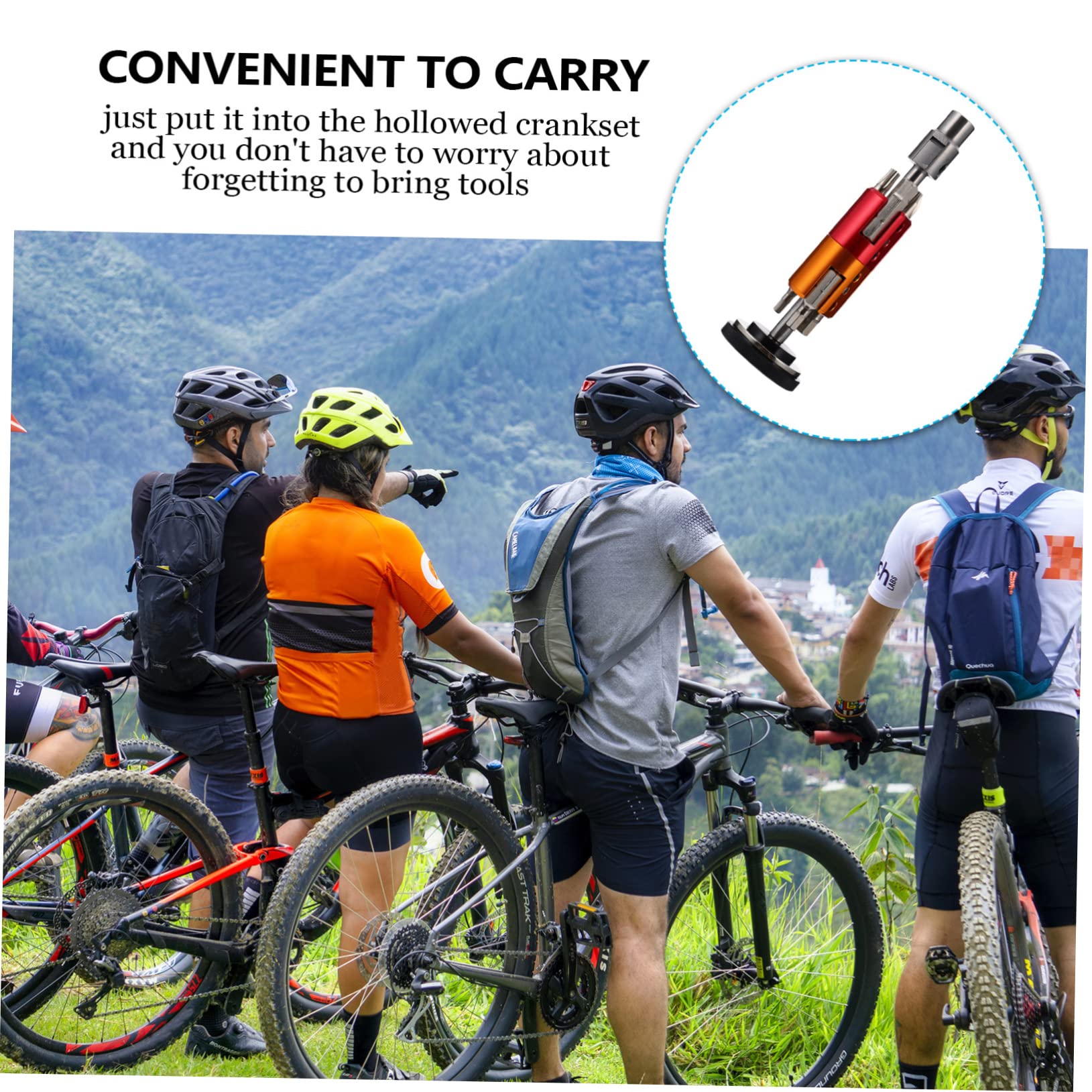 INOOMP Kit Attrezzi Bicicletta Invisibile Multiuso per Mountain Bike Nero | Giunto Regolabile, ad Alta Resistenza, Acciaio Utensile S2 e Lega di Alluminio