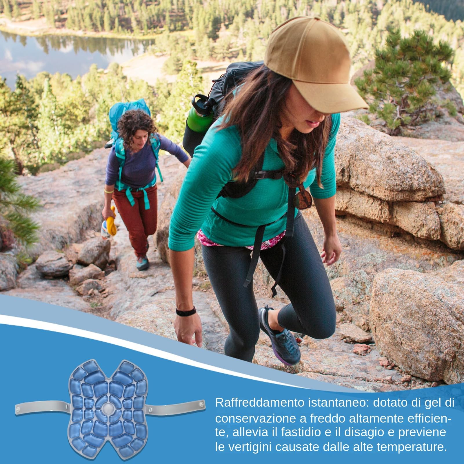 Cappello Con Ghiaccio - Cuscinetto Rinfrescante | Cuscinetto Superiore Casco Con Effetto Freddo Per Uomini Sport Equestri Escursioni All'Aperto