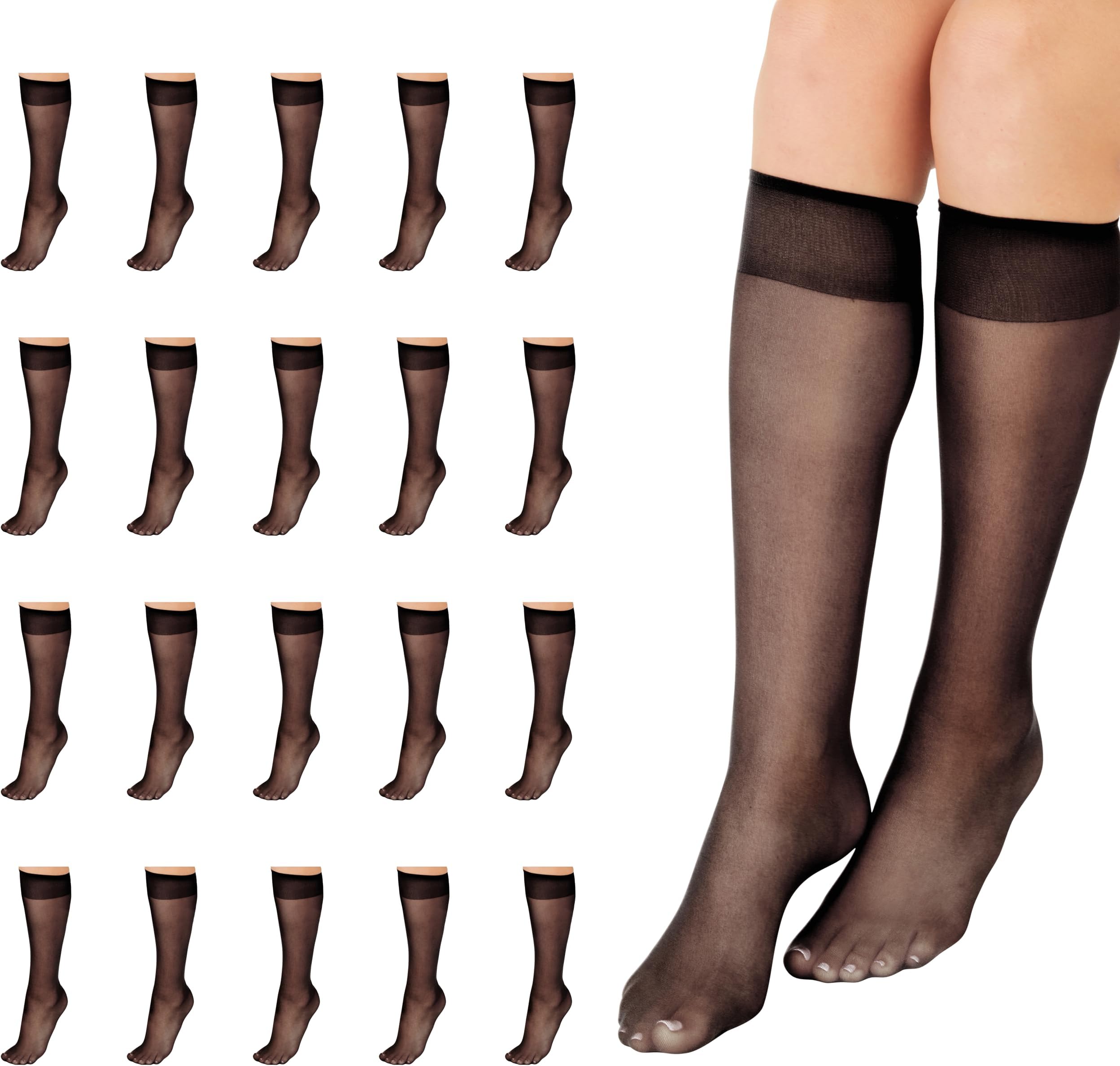 L'eggs Everyday Women's Sheer Toe 100% Nylon Knee High Stockings