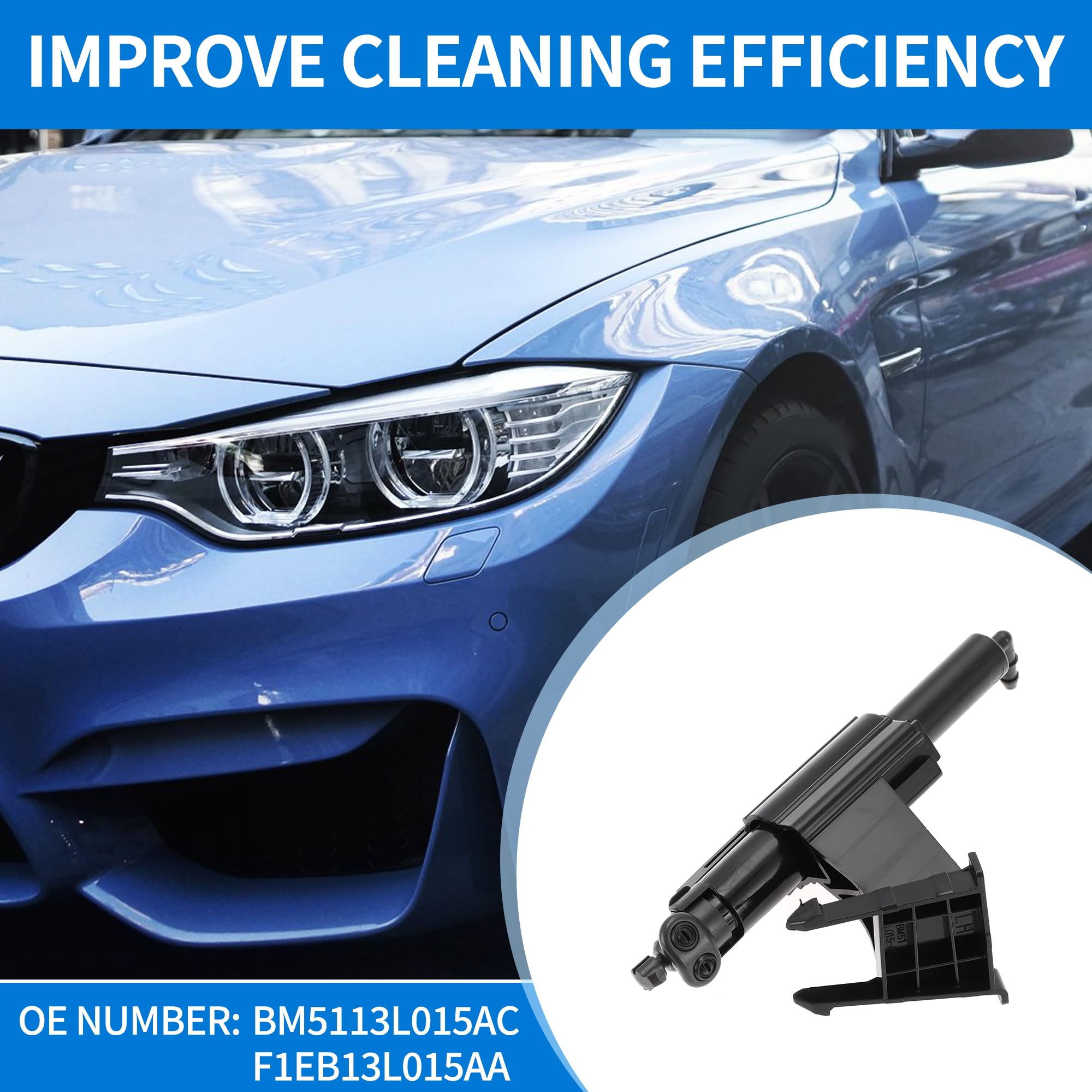 A ABSOPRO Scheinwerfer-Waschdüse Für Ford Focus Mk-3 12-17 1 Stk | Material: Kunststoff, OE: BM5113L015AC/F1EB13L015AA, Funktion: Reinigt Scheinwerferschmutz Und Sorgt Für Klare Sicht
