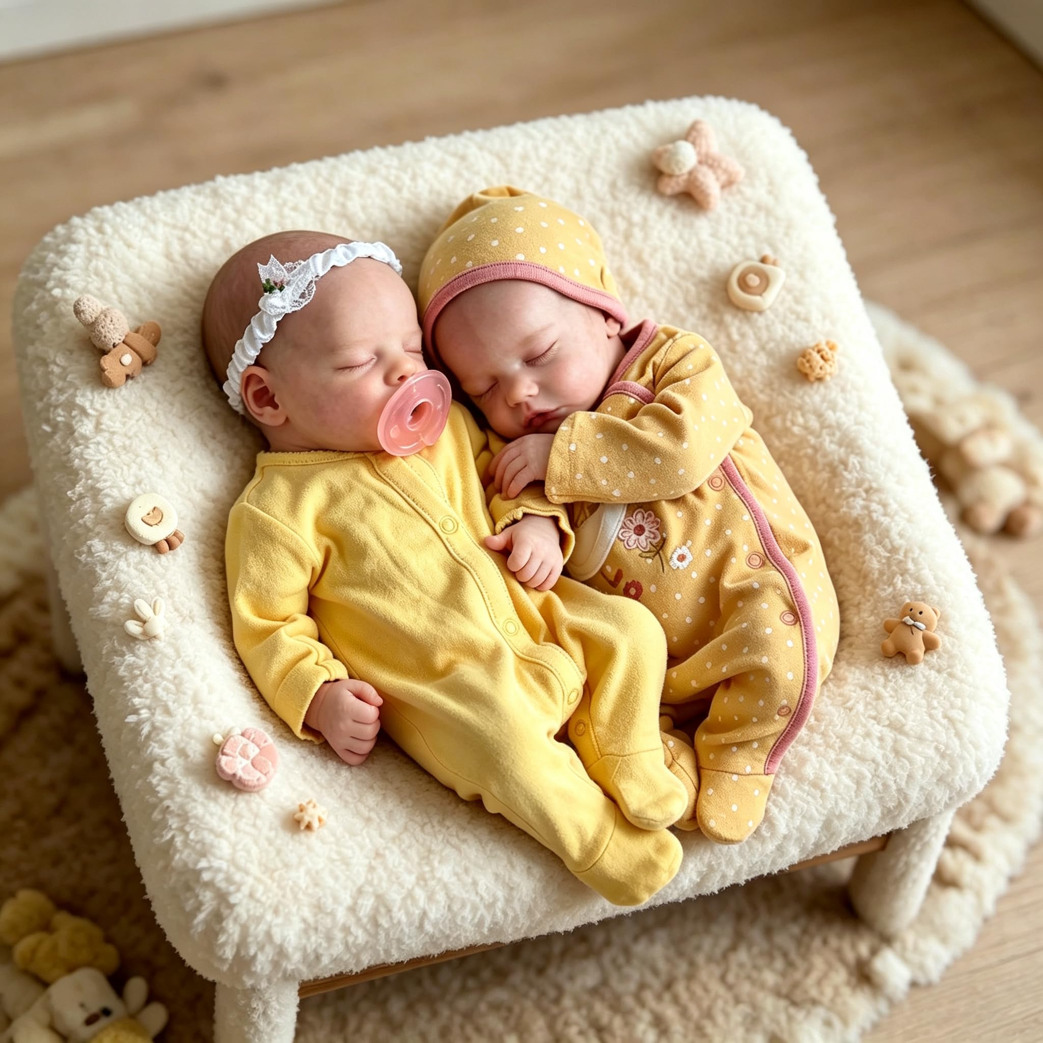 45,7 cm große Silikon-Puppe für Neugeborene, schlafende Mädchen, realistische Neugeborene, Zwillinge, Babypuppen, Schwester, Mädchen, lebensechte weiche Vinyl-Twins, Babys, Spielzeug