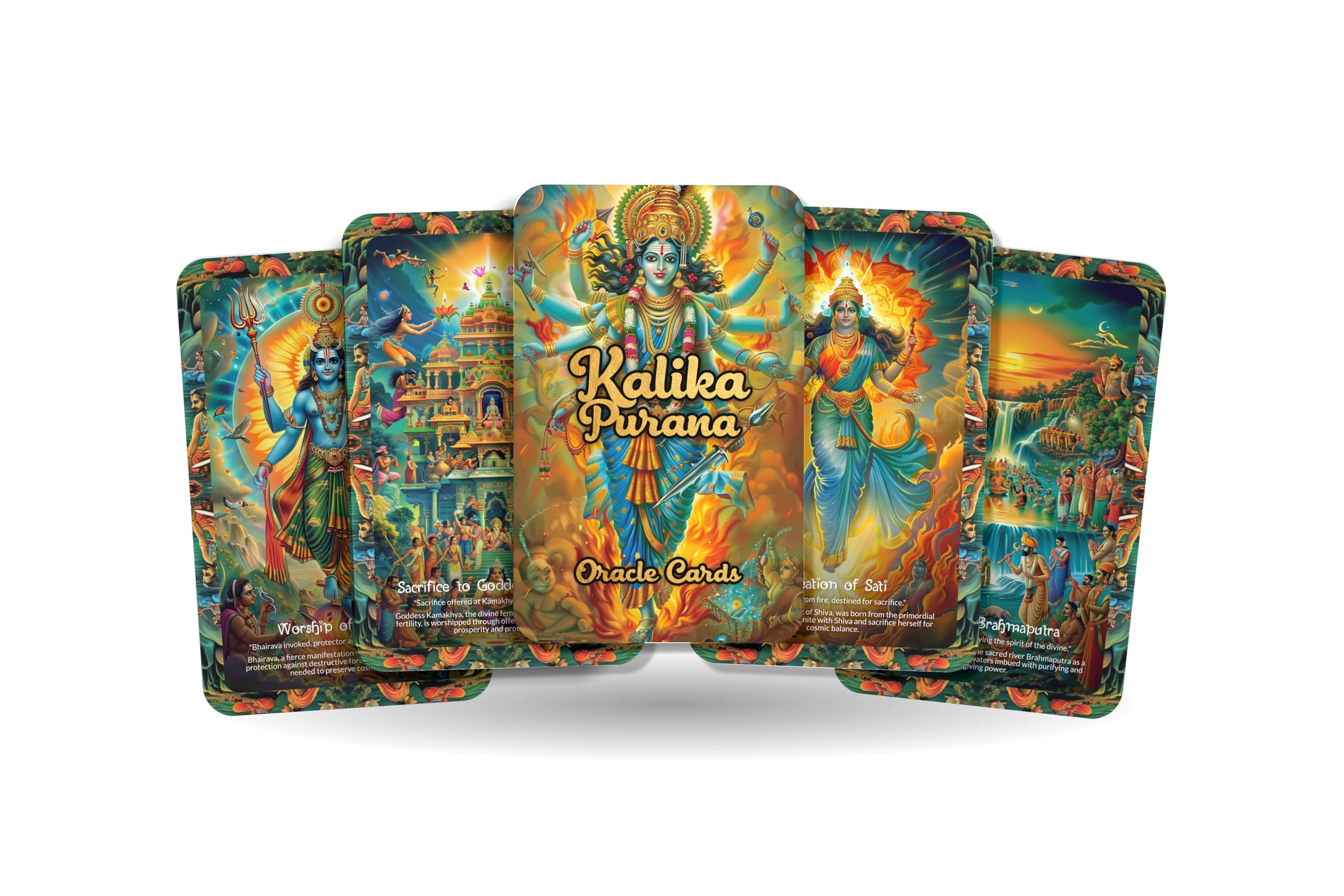 IBIZA TAROT Kalika Purana Oracle Cards - 22 Oracle Cards - Delving into The Fierce and Protective Energies of Goddess Kali Through Ancient Texts.