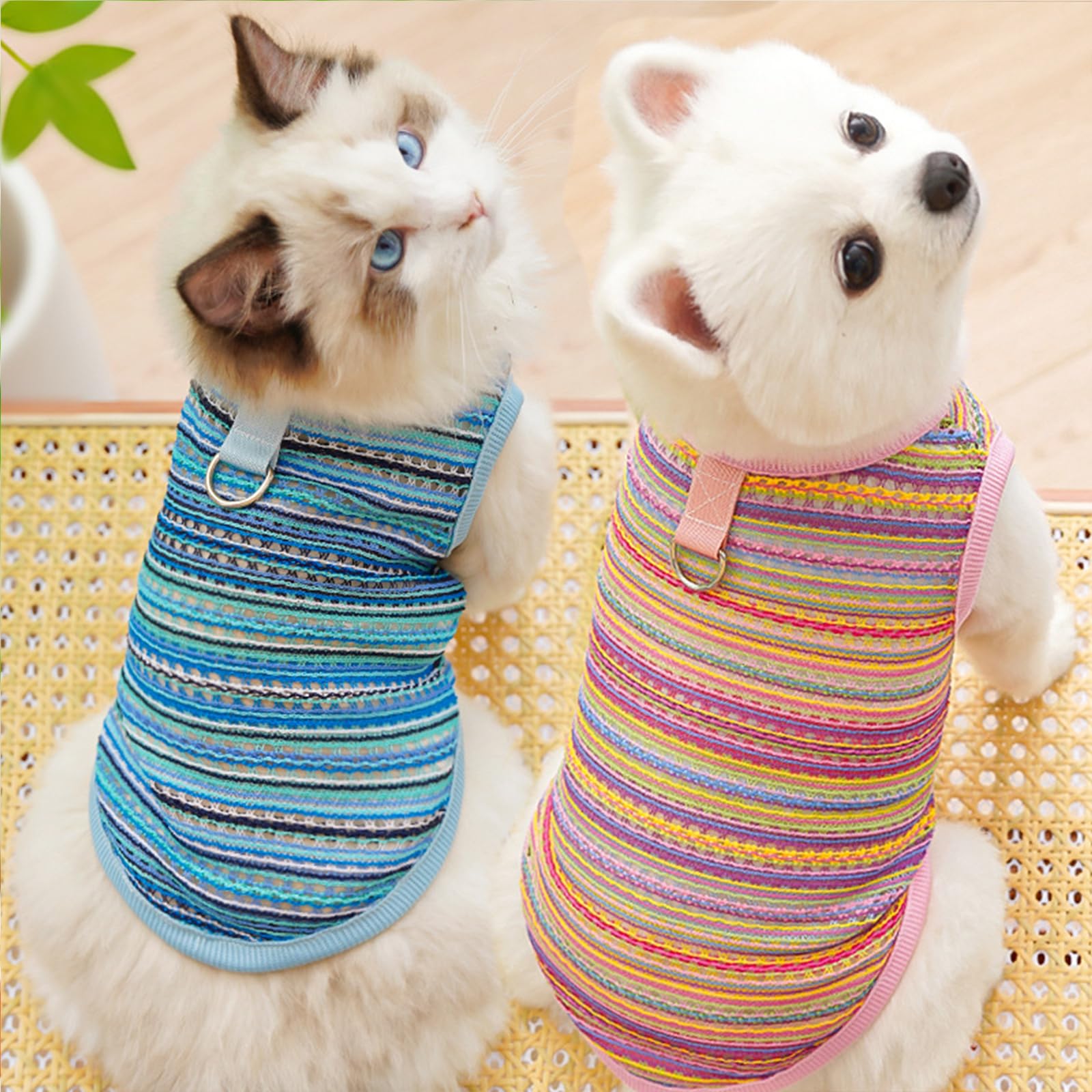 Yoolhamy Dog Clothes for Small Dogs Summer Vest Pupply T Shirts Breathable Sleeveless Tee Shirt for Pet Chihuahua Yorkie Teddy Cat Sweatshirt (2pcs) (L) - Image 4