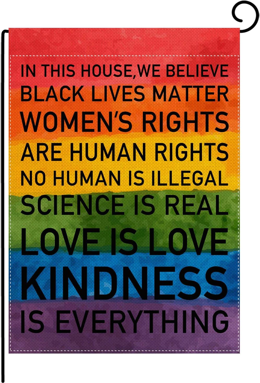 Amazon.com : pingpi In This House We Believe Rainbow Black Lives Matter ...