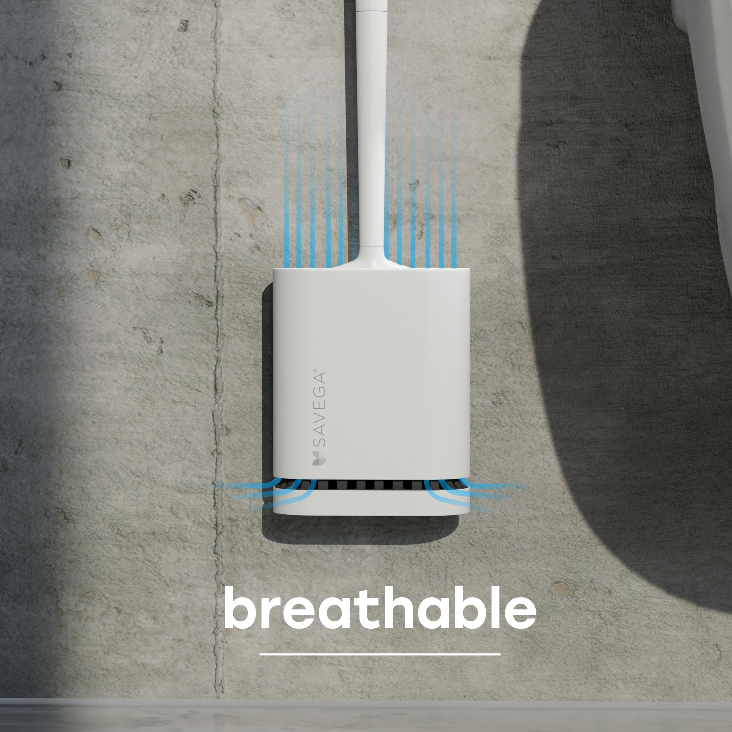 SAVEGA White Toilet Brush Silicone, Antibacterial Silicone Toilet Brush with Holder for Wall Mounting - Image 3