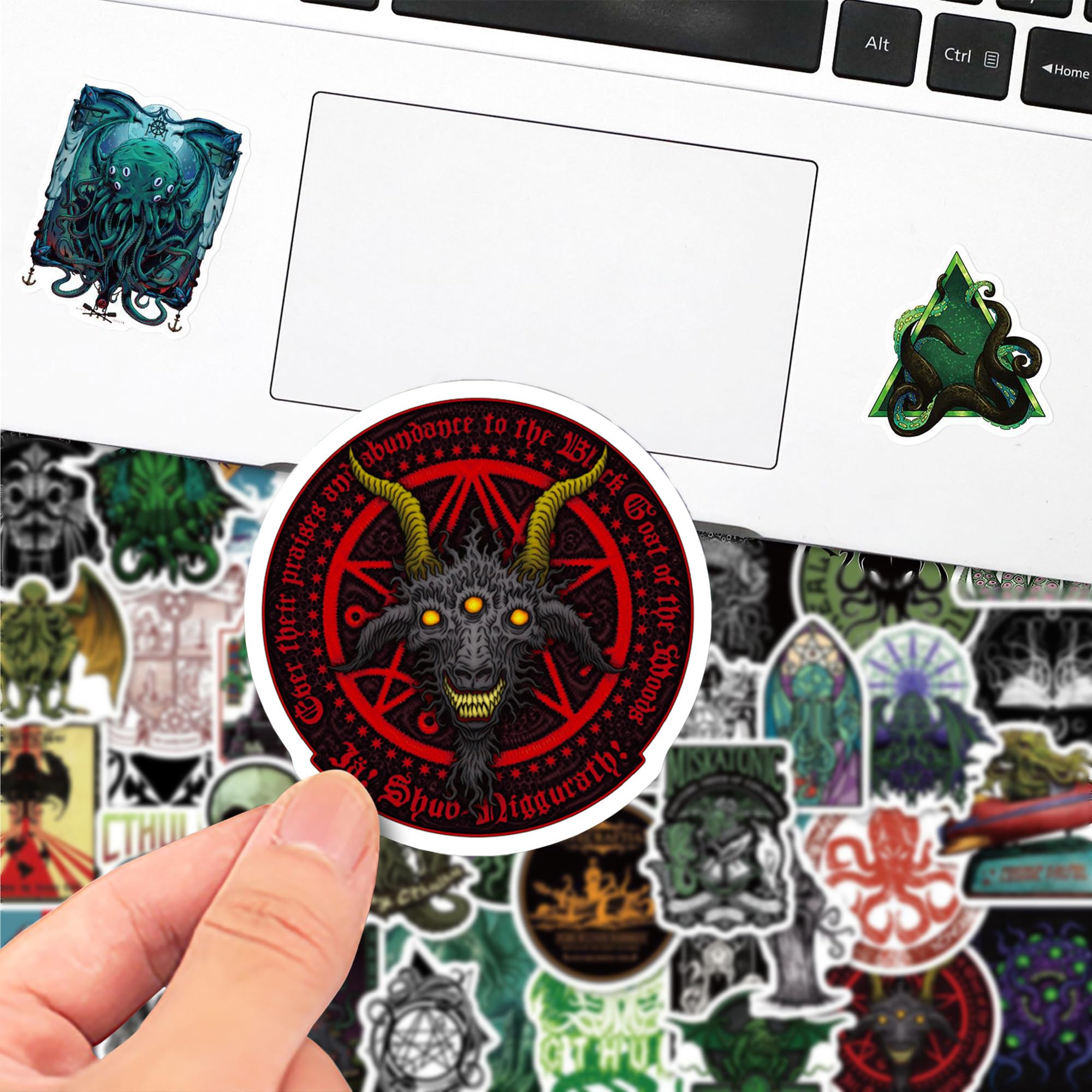 100 Pegatinas De Vinilo De Cthulhu Y Terror | Impermeables, Para Portátil, Botella, Bicicleta, Decoración De Halloween