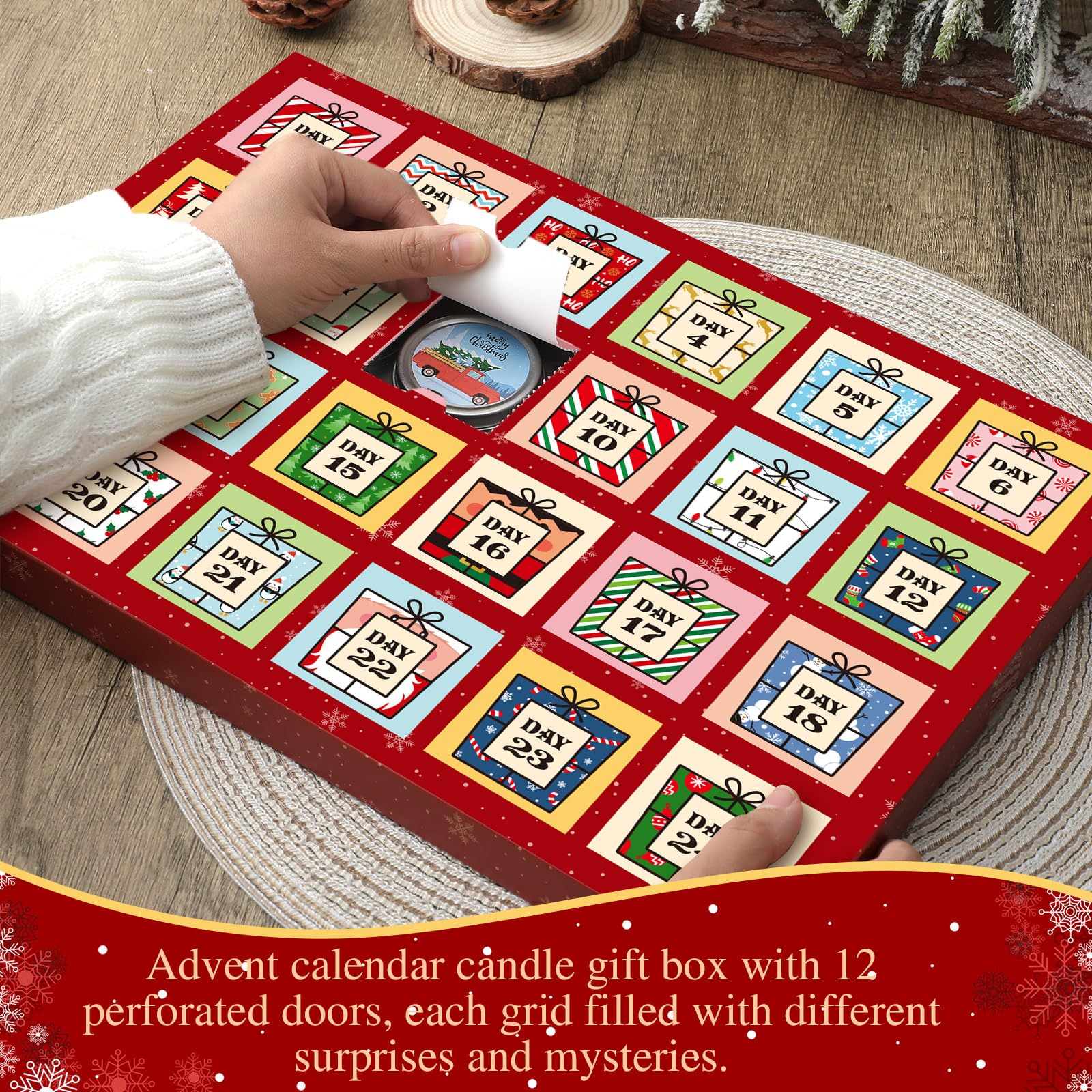 MTLEE 24 Stück Adventskalender 2026 Kerzen 24 Tage Weihnachten Countdown Geschenke