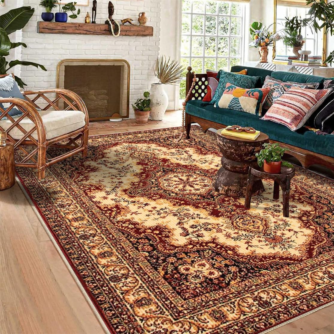 ペルシャ風絨毯　花柄デザインラグ 286×177cmエスニック Amazon｜カーペット 2畳 ペルシャ絨毯風ラグ 洗える エスニック 花柄