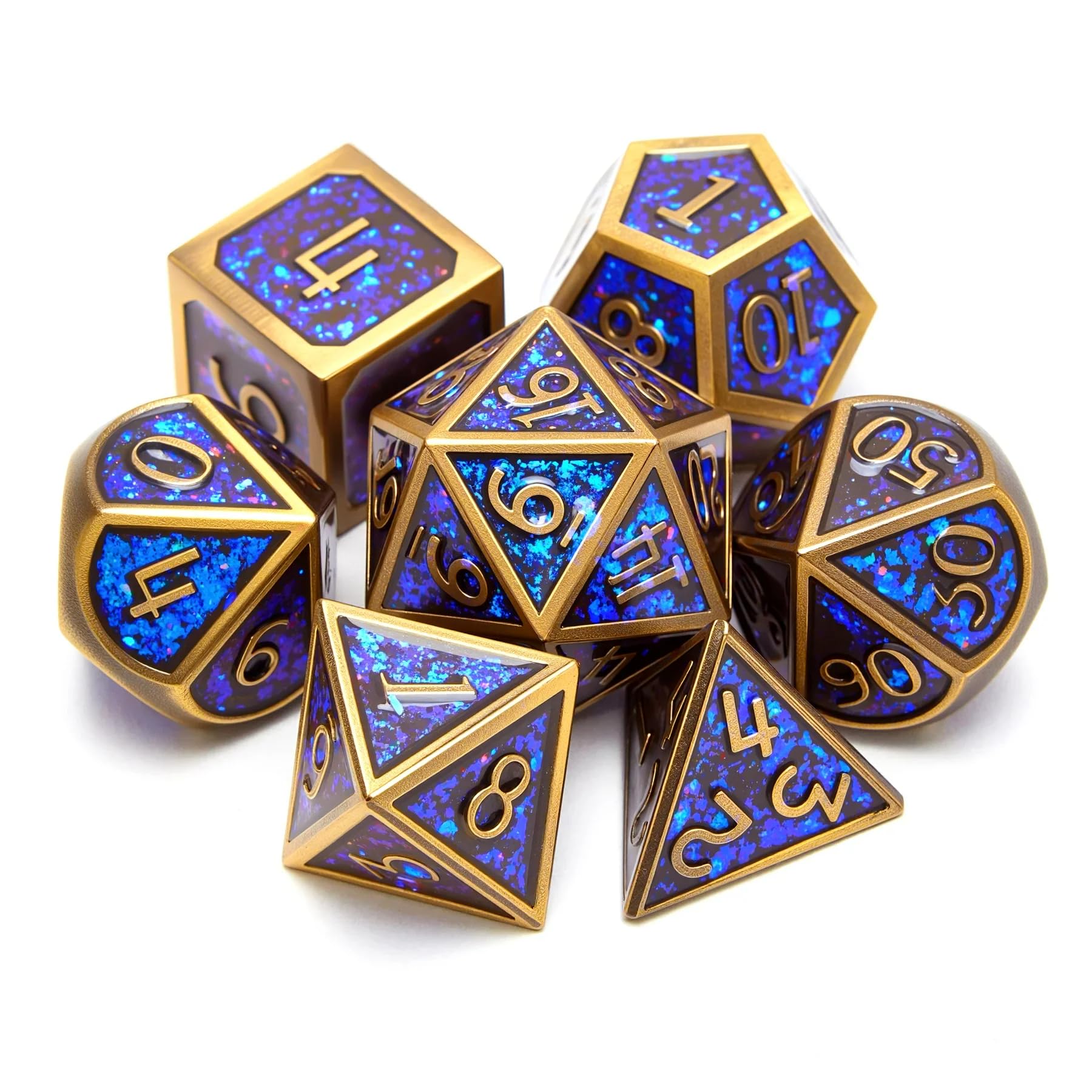 Amazon.com: Metal dice Set D&D, 7-Piece Polyhedron DND D20 D12 D10
