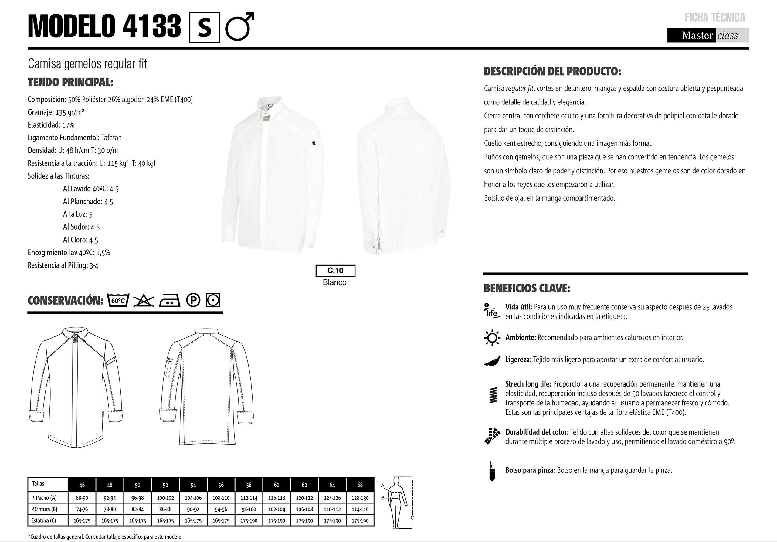 Chaquetilla Cocinero Hombre de Manga Larga con Corchetes. Ropa Cocina/Hostelería. Ref: 4133