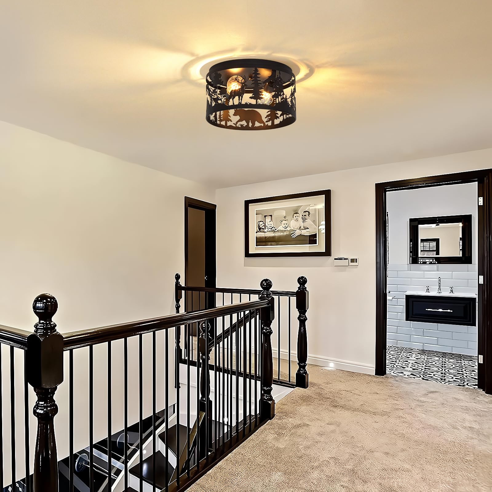 Snapklik.com : Rustic Farmhouse Flush Mount Ceiling Light