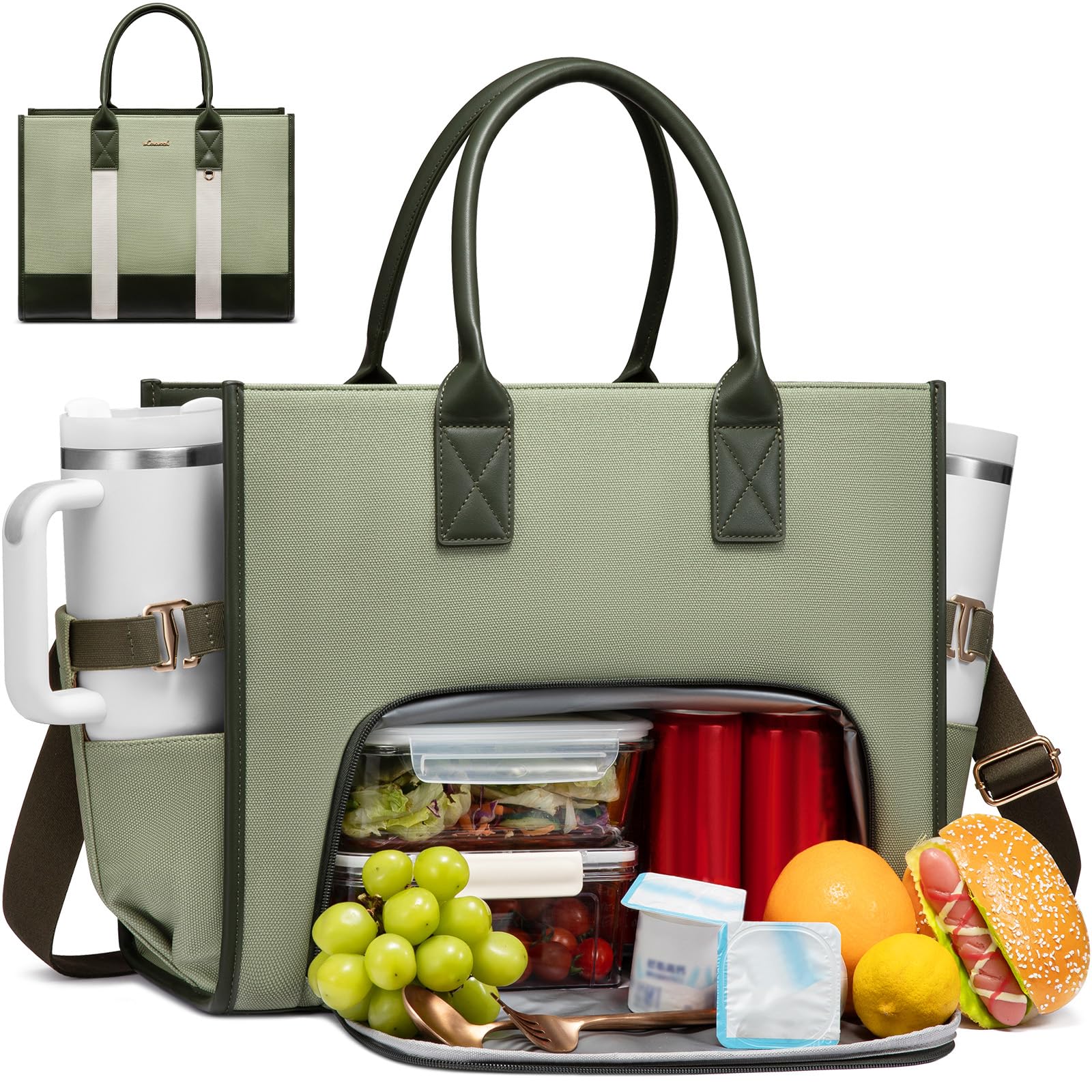 Amazon.com: LOVEVOOK Work Tote Bag with Lunch Compartment with