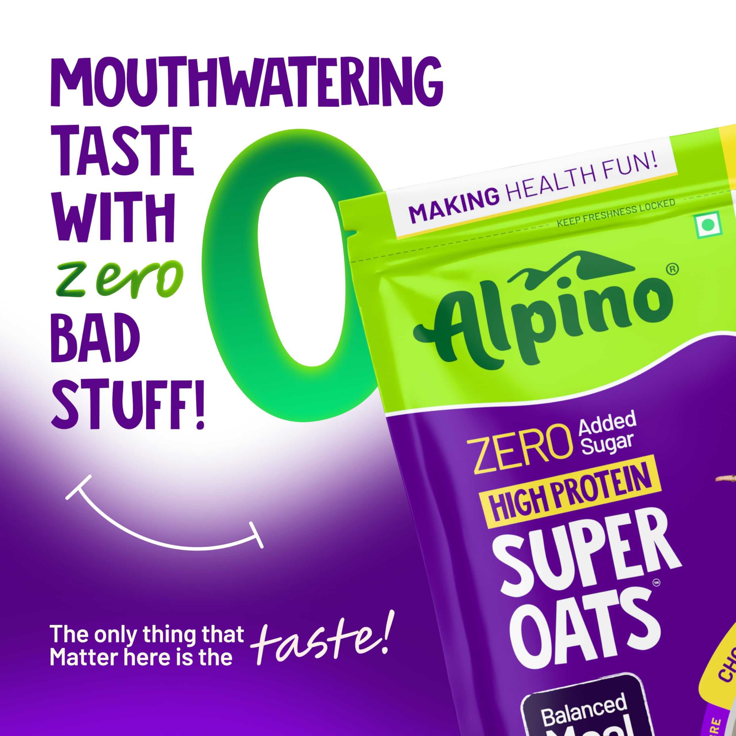 ALPINO 25g High Protein Super Oats Chocolate 400g – Rolled Oats with Peanut Butter, Cocoa, Nuts & Seeds – Zero Added Sugar & Salt – Source of Dietary Fibre & Healthy Fats 4