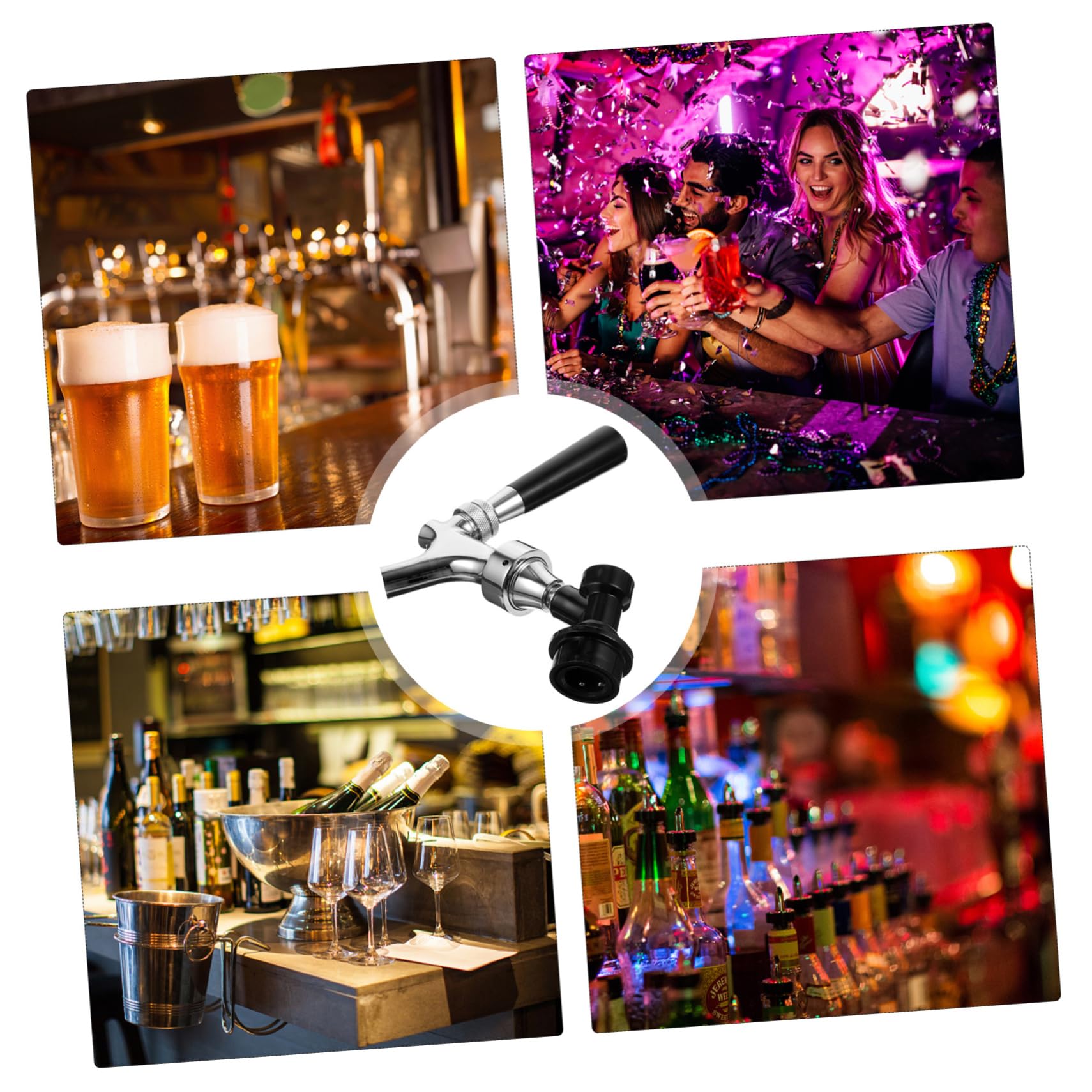 BESTYASH Grifo De Cerveza De Acero Inoxidable con Bola De Bloqueo Grifo De Barril para Dispensador De Cerveza Casera para Usar Fiestas
