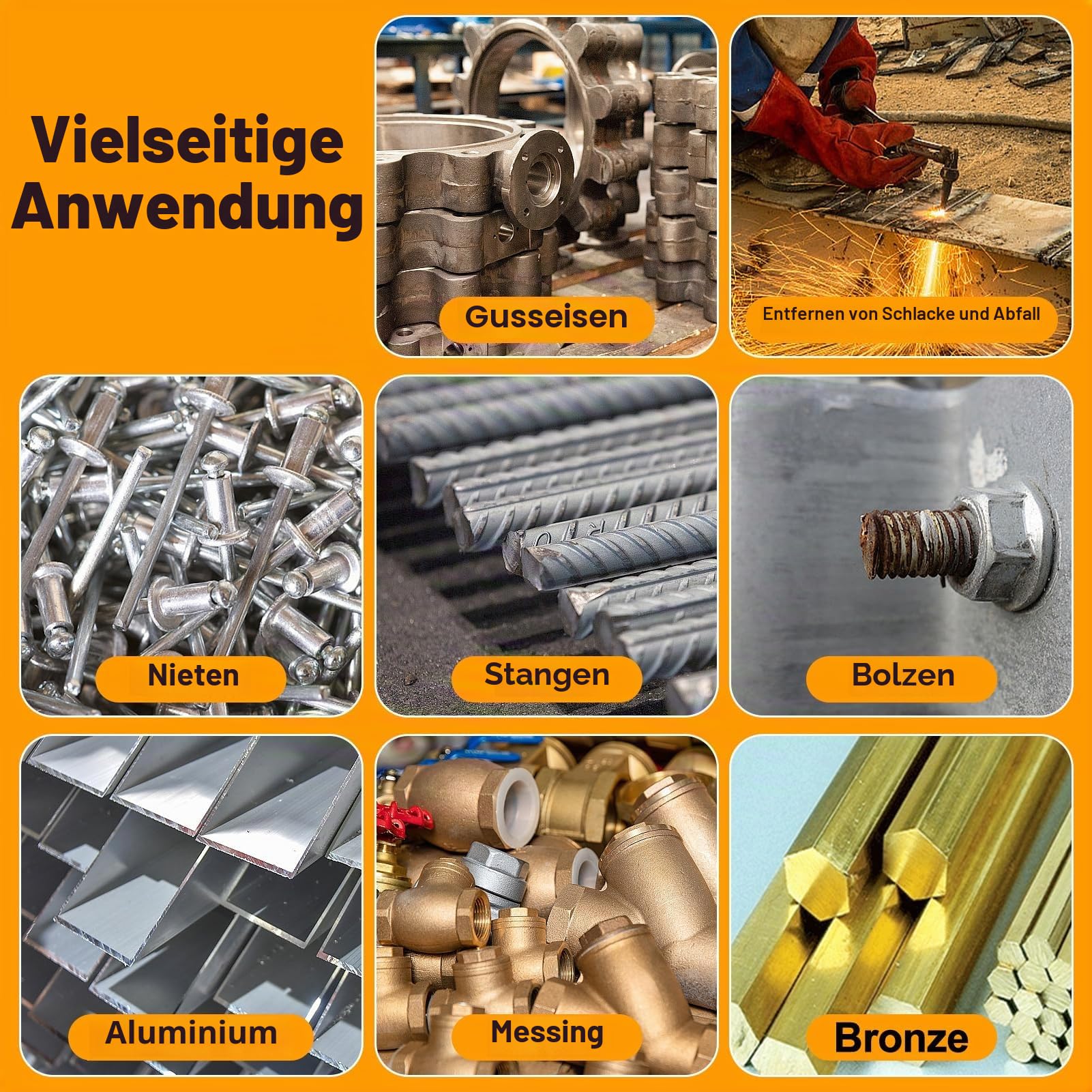 SPEEDWOX 3-teiliges Heavy Duty Kaltmeißel-Set, 3/8 Zoll, 1/2 Zoll, 5/8 Zoll, Metall, Burel-Set, Cold Steel Rock, Burel wird in einer aufrollbaren Aufbewahrungstasche zum Schneiden von Nieten und