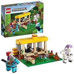 LEGO Minecraft The Horse Stable 21171 Building Kit; Fun Minecraft Farm Toy for Kids, Featuring a Skeleton Horseman; New 2021 (241 Pieces)