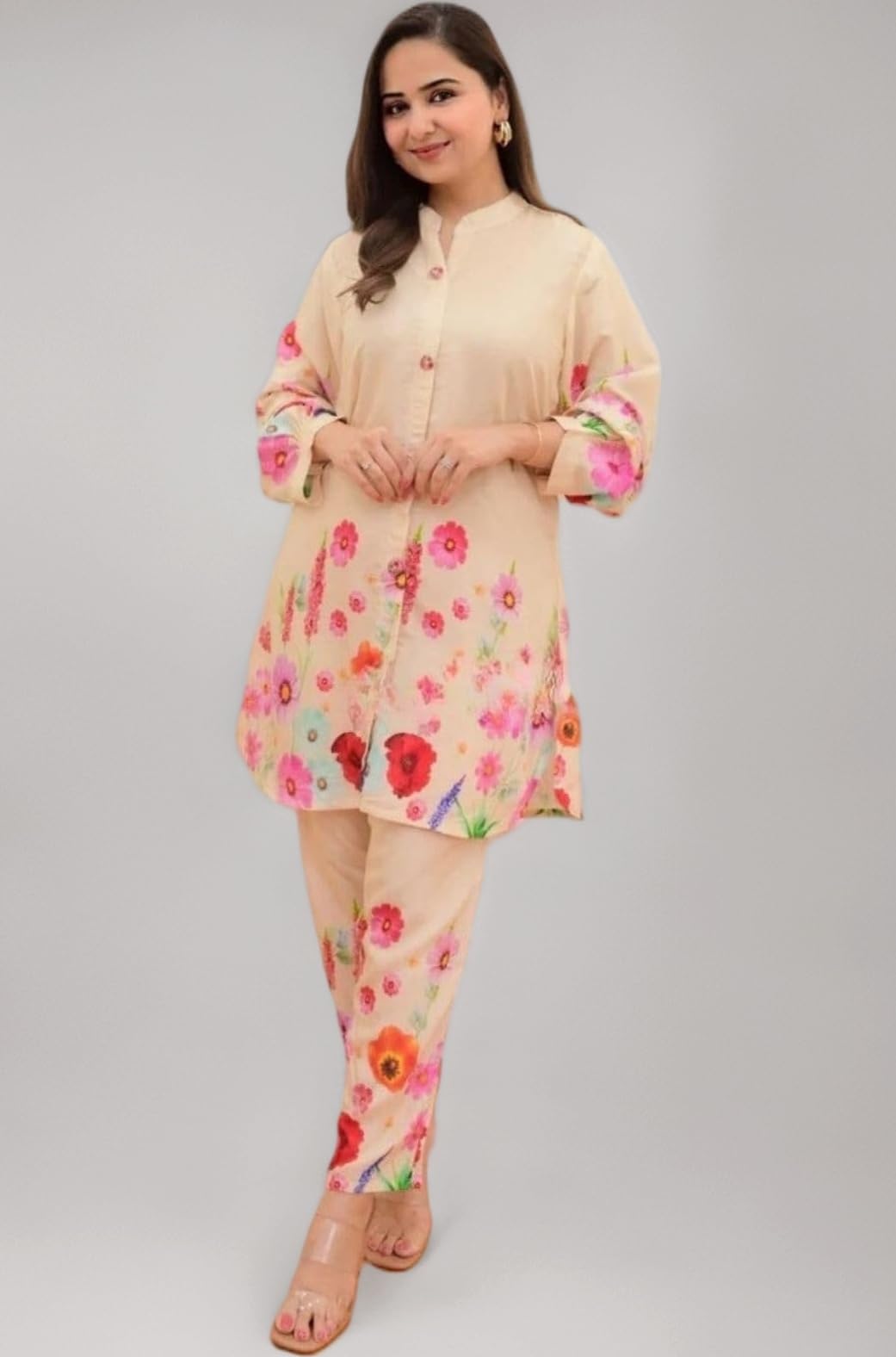 Leriya Fashion Kurta Sets for Woman | Kurti Set for Woman | Short Kurti for Women Latest | Kurtis | Anarkali Suit for Women | Dress | Ethnic Anarkali Straight Kurta Set with Palazzo Pants | Salwar Suit for Party Outfits