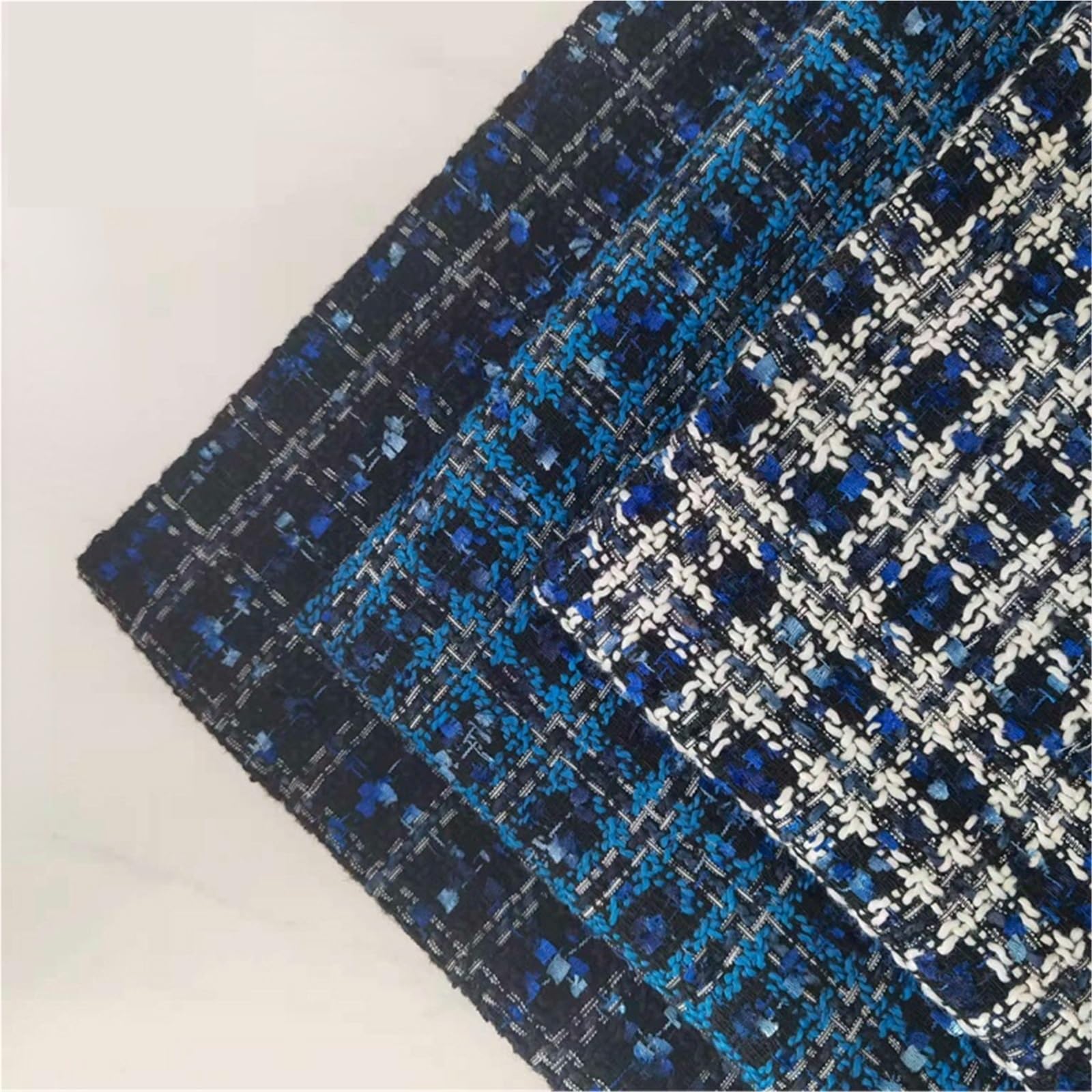 Tradycyjna tkanina tweedowa, Polyester Tweed Plaid Fabric Multicolor 90cm x 145cm DIY Sewing(Color 1)