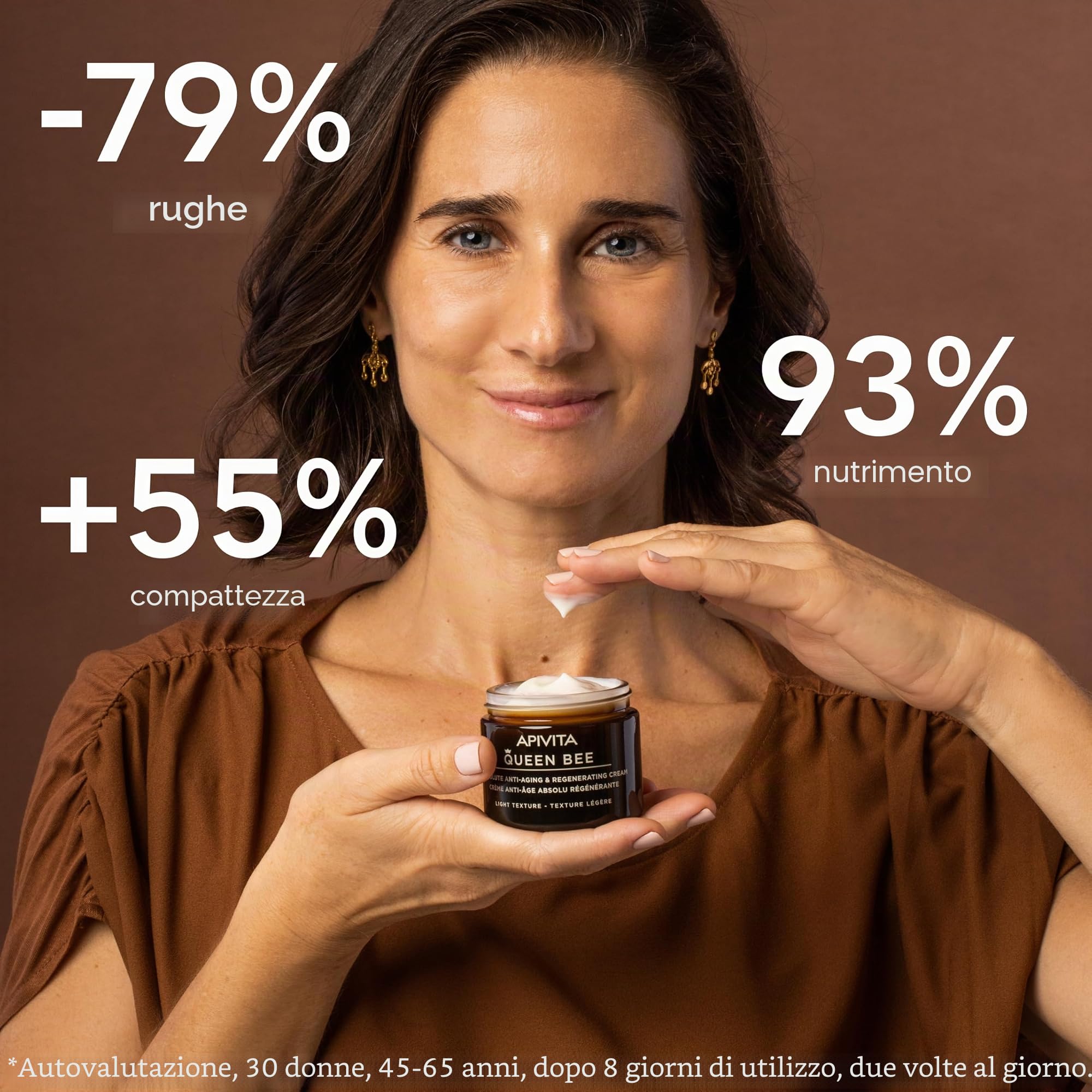 Apivita Queen Bee Crema Leggera Assoluta Anti-Età e Rigenerante 50ml - Crema viso idratante con pappa reale a rilascio controllato propoli miele - Rughe contorno viso sollevato macchie scure