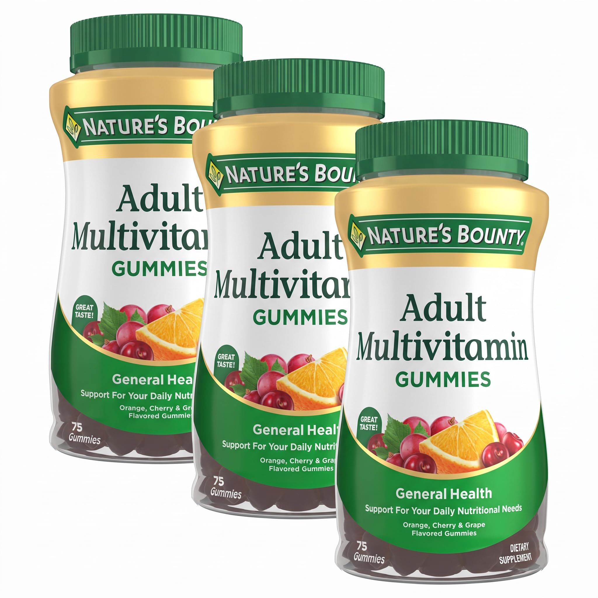 Nature's Bounty Adult Multivitamin Gummies, Orange, Cherry & Grape, 75 Ct — Amazon image 8