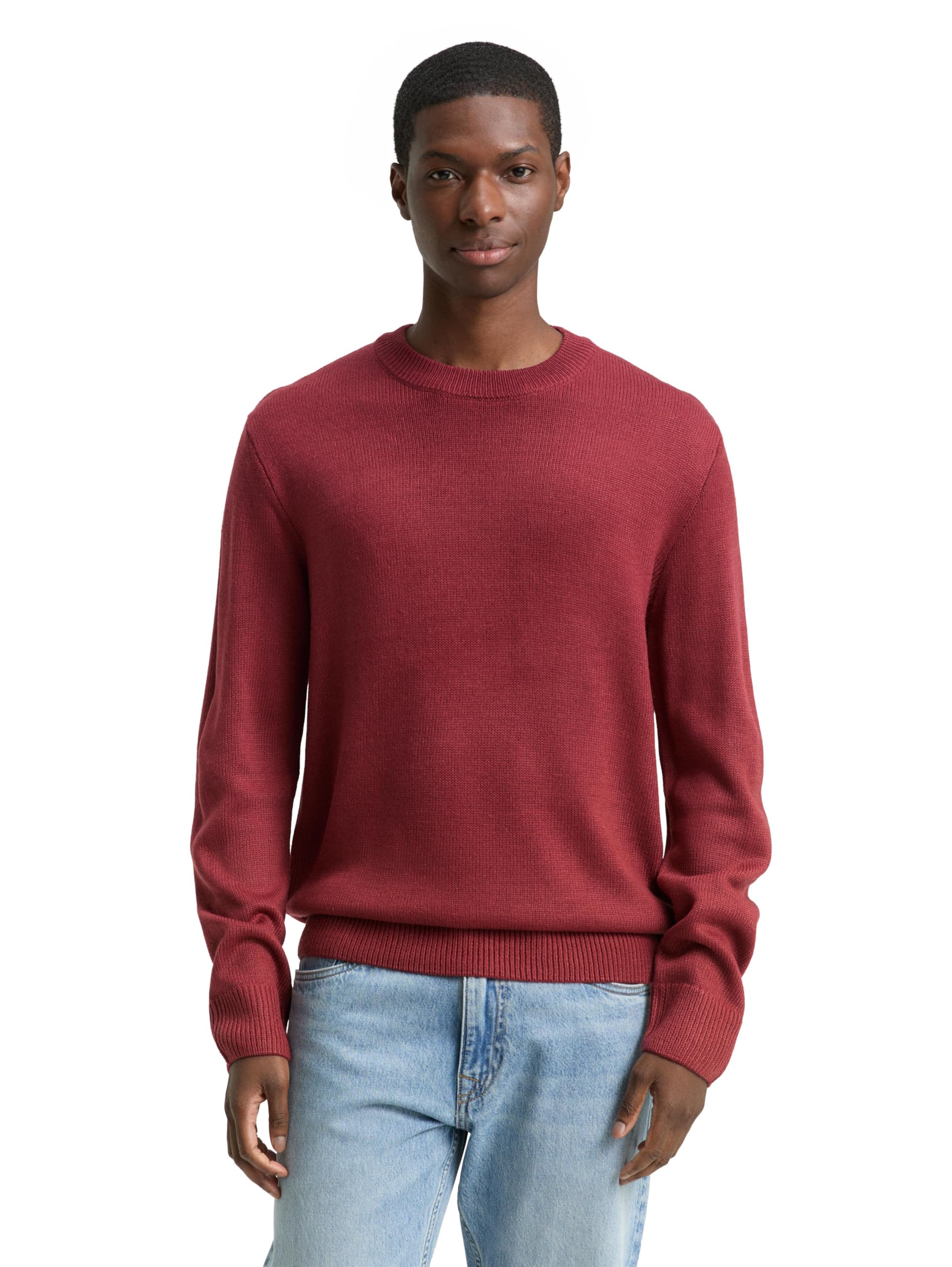 TOM TAILOR Denim Herren Strickpullover mit Rundhalsausschnitt