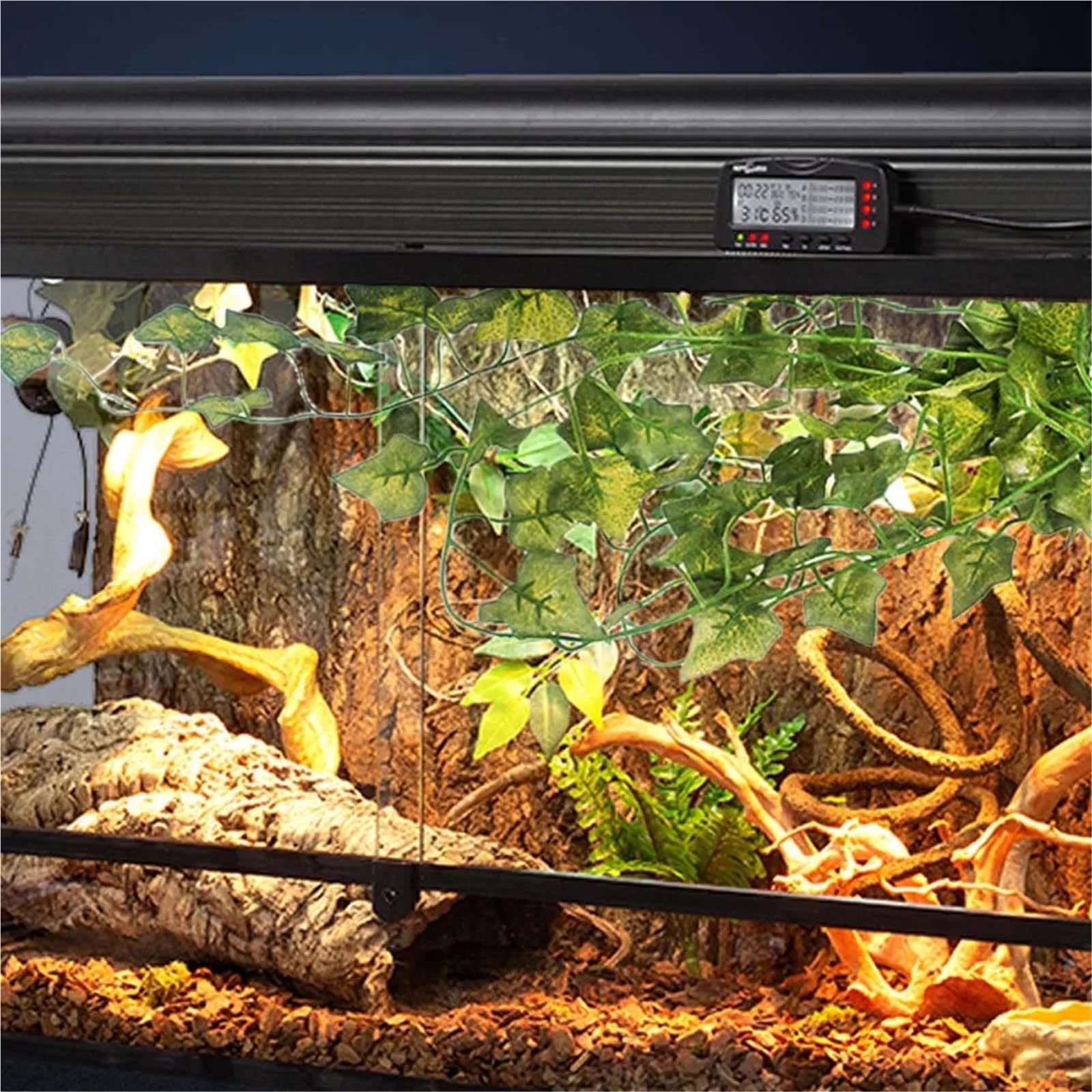 Plantas Reptiles Decoración de Plantas con Ventosa for terrario, Anfibio, Serpiente, Lagarto, Escalada, Mascotas, Tanque, decoración hábitat para Decoración(N-20mm 180cm)