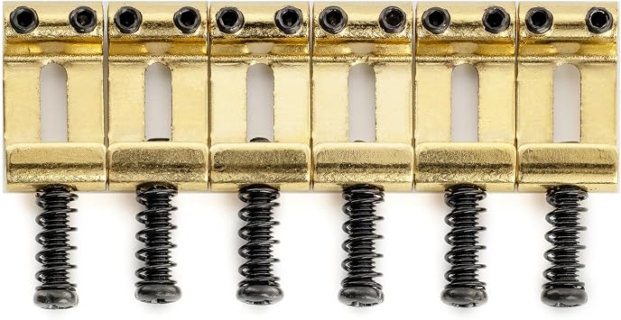 Musiclily Ultra 10.8mm Hardened Steel Vintage Style Saddles Gold 6Pcs