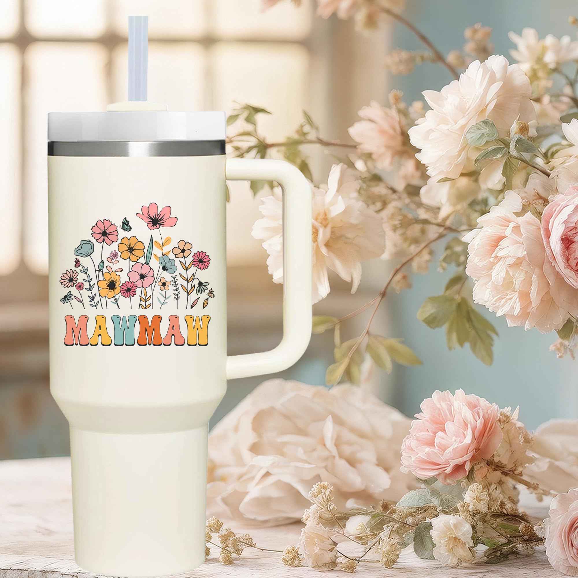 AMZUShome 40 oz Tumbler with Handle for Mawmaw.Mothers Day Tumbler Gifts for Mawmaw.Birthday Anniversary Christmas Mawmaw Gift.Mawmaw Cup Mawmaw Tumblers from Grandchildren.