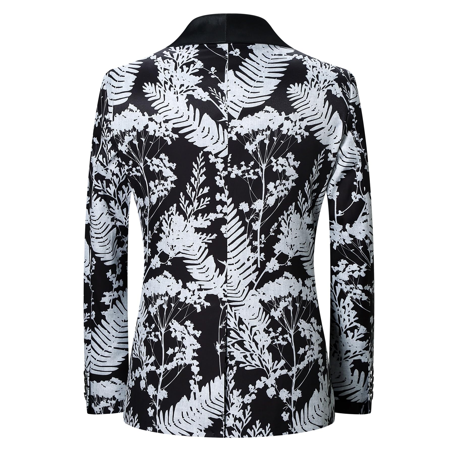 YFFUSHI Sakko - Chaqueta de esmoquin para hombre, diseño floral, 1 botón, diseño floral