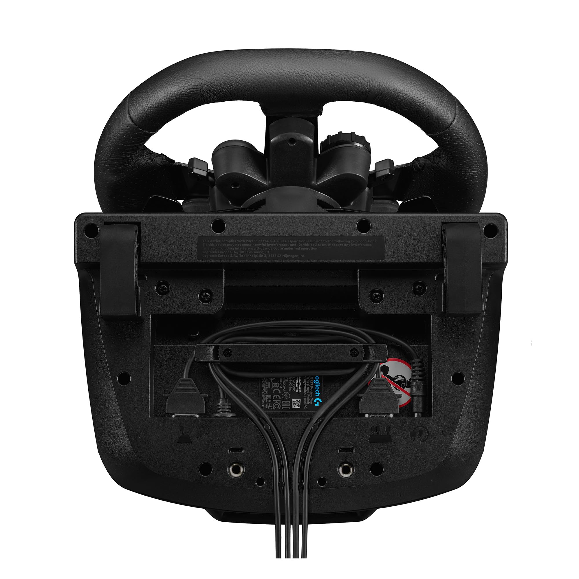 Logitech G G923, siłowe sprzężenie zwrotne TRUEFORCE do 1000 Hz, do PXbox X|S, Xbox One, PC, Wtyczka zasilająca typu G (Wielka Brytania), Układ brytyjski – Czarny