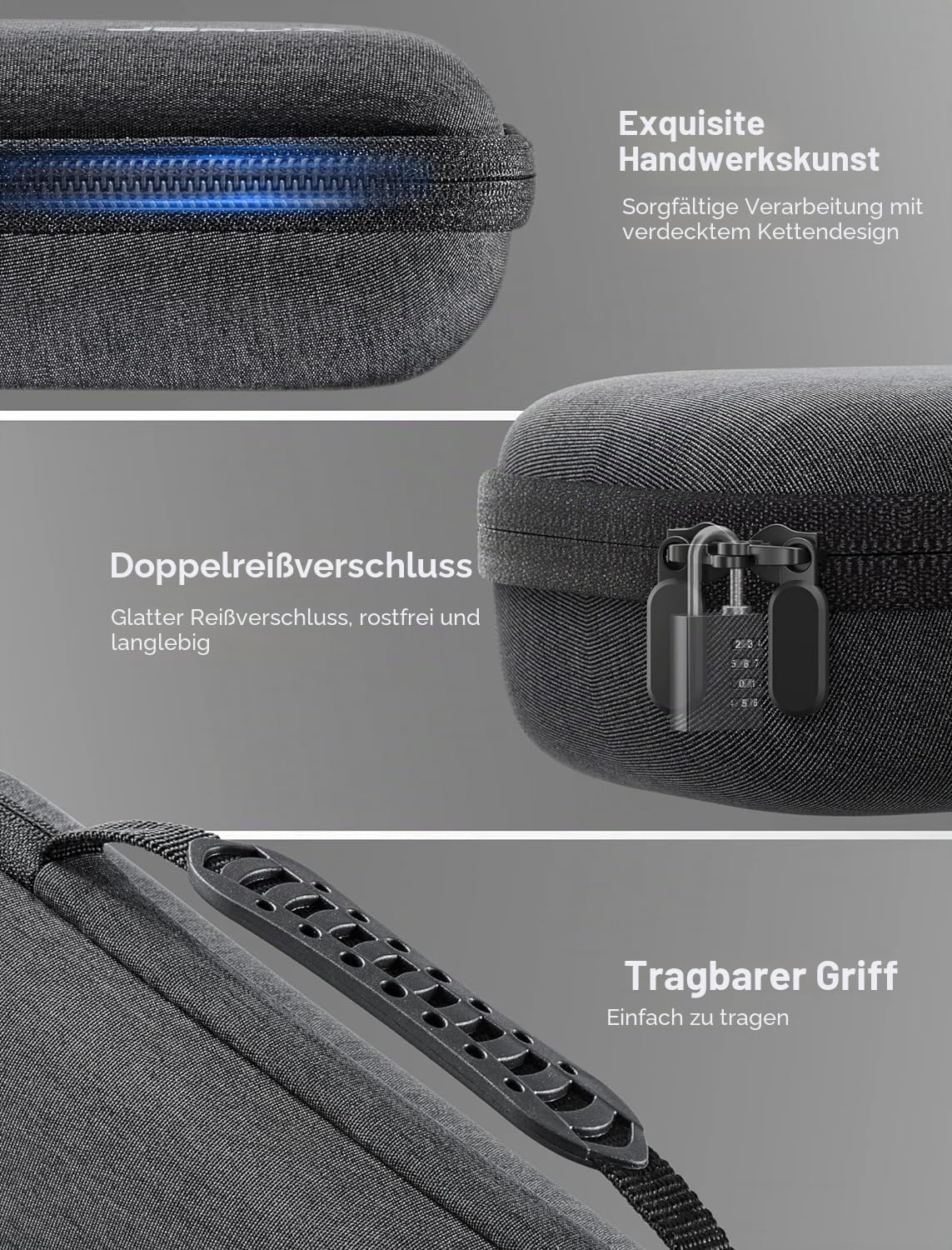 JSAUX Tasche Kompatibel mit Steam Deck & ROG Ally X, Schützende Harte Tragetasche Hülle Case Eingebaute Netzteil Ladegerät Speicher, Tragbare Reise Tragetasche für Steam Deck OLED/ROG Ally