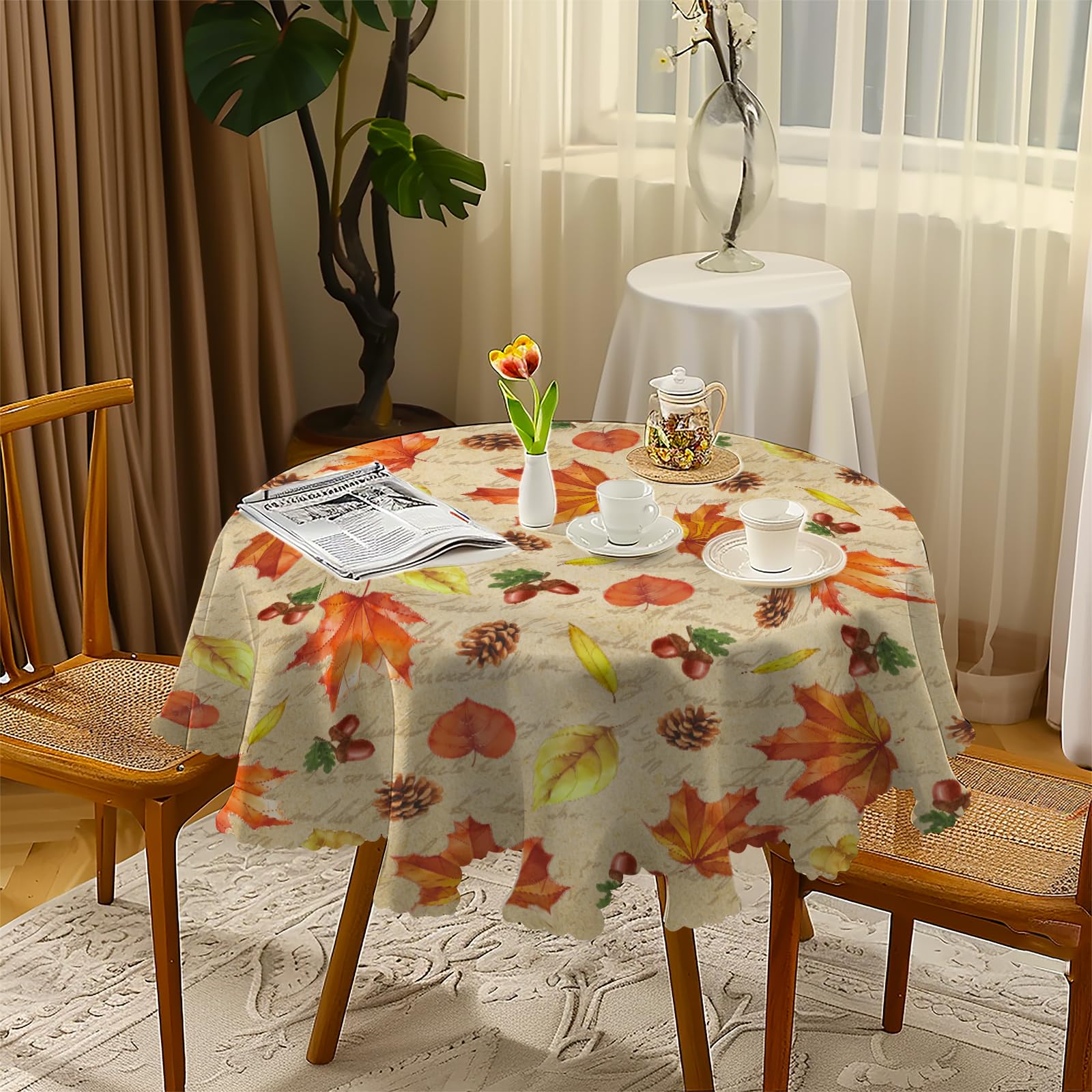 Odot Elastische Rund Tischdecke - Wasserdicht & Schmutzabweisend Für Garten & Party