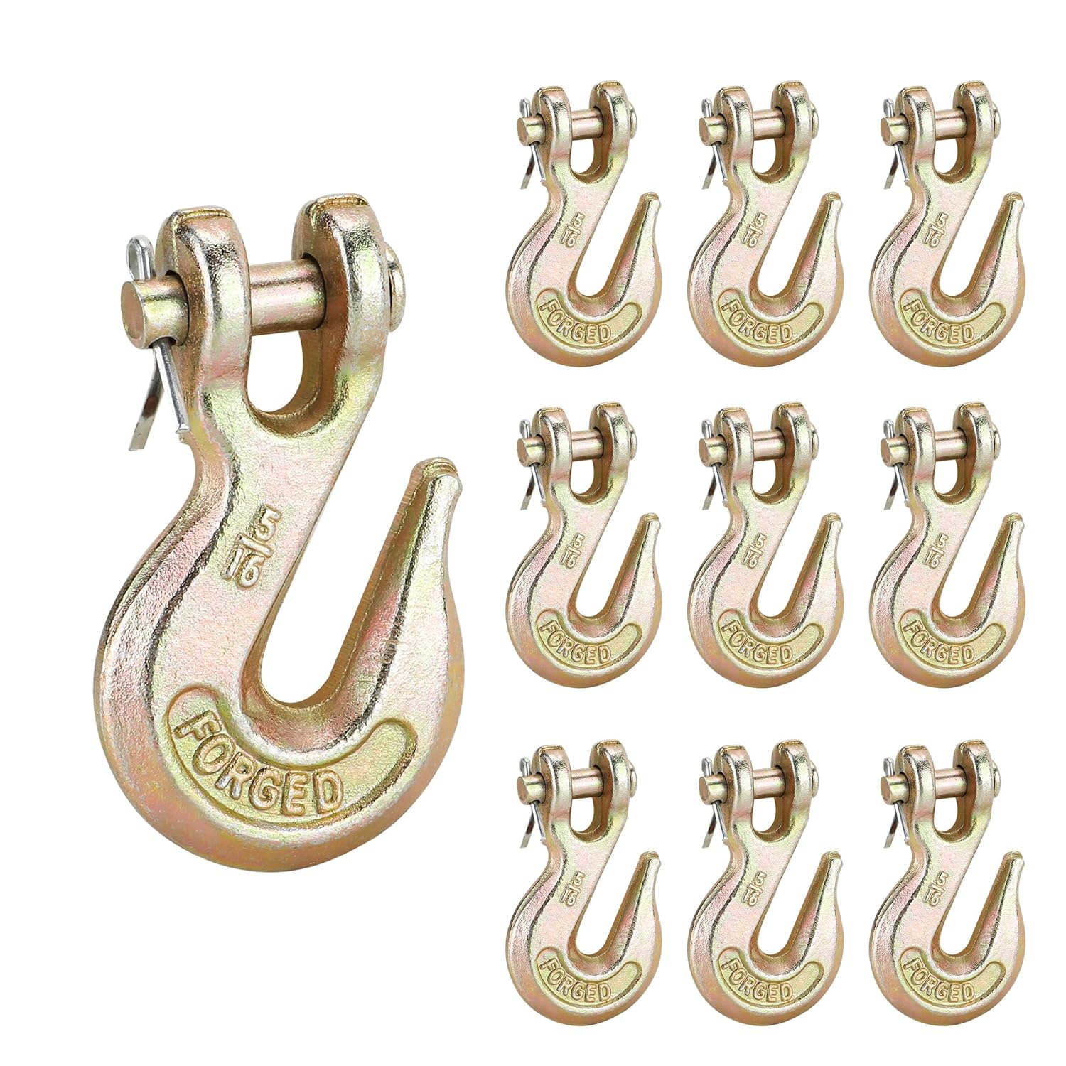 10 Pack Clevis Grab Hooks 5/16 Chain Hook Heavy Duty, G70 Clevis Slip