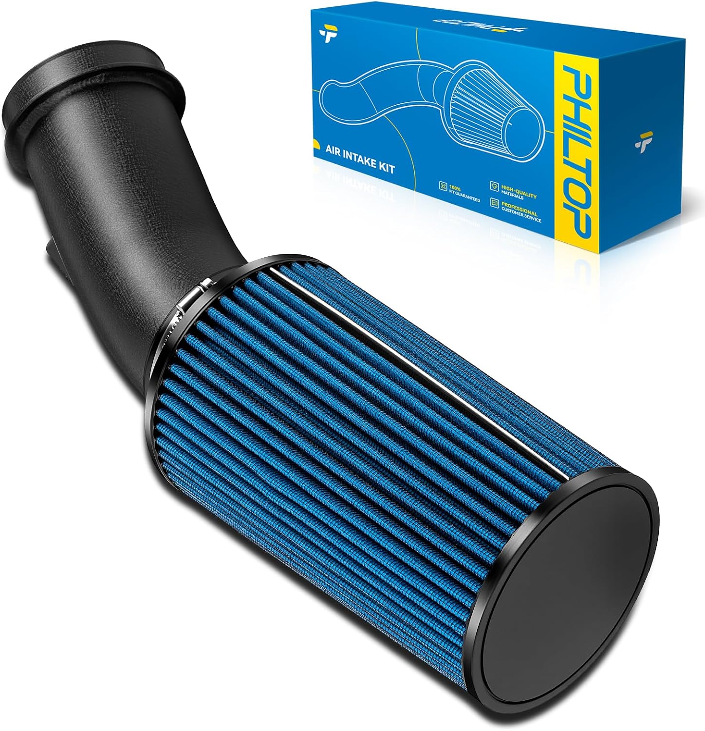 PHILTOP 4" Cold Air Intake Kit System Compatible with Ford F250/F350 Super Duty 2011 2012 2013 2014 2015 2016 V8 6.2L/6.7L, High Performance, Blue Blue 2011-2016 Ford F250/F350 Super