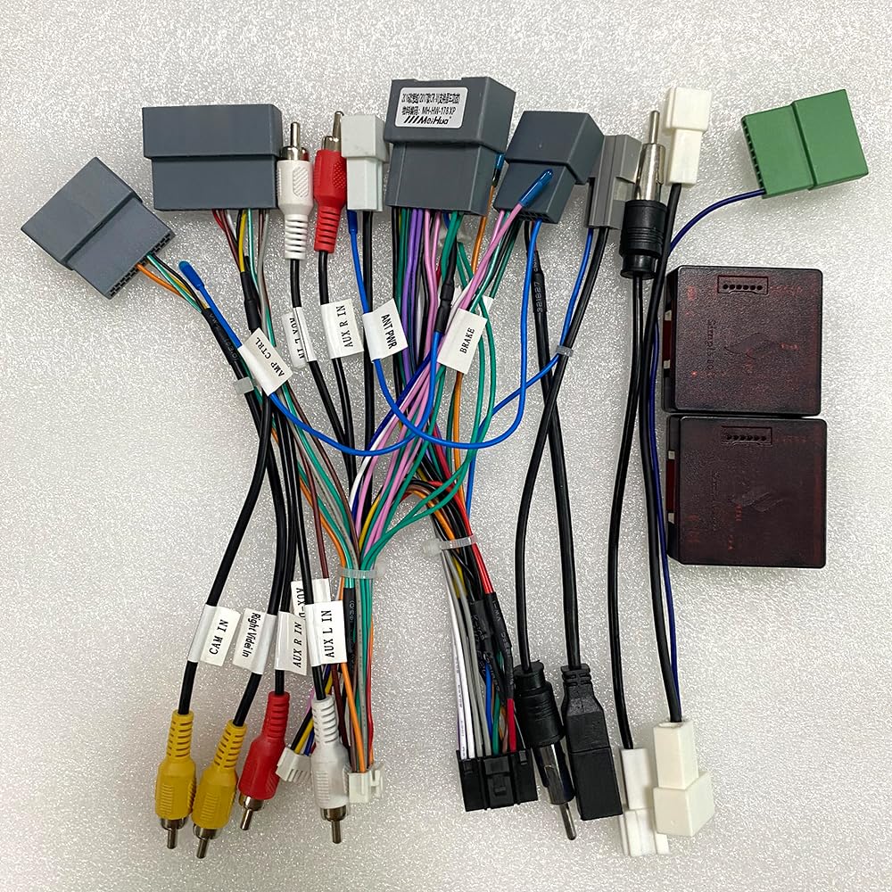 16pin Car Stereo Radio Power Retrofit Wiring Harness Adatper fits for Honda Civic CRV CR-V 2016-2022 Canbus Protocol Box Support Factory Amplifier OEM Camera Steering Wheel Control USB and AUX