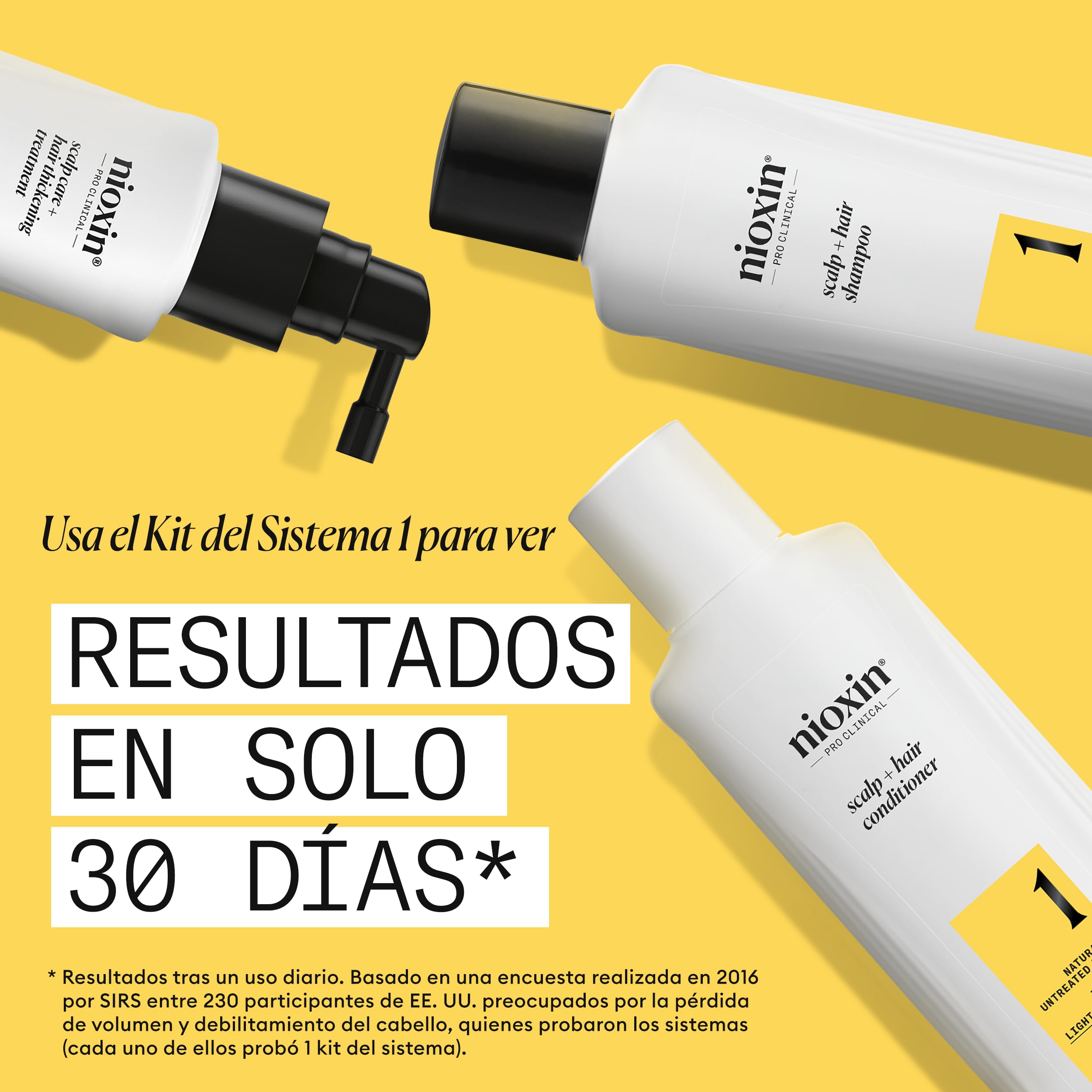 Nioxin Sistema 1 - Champú / Acondicionador / Tratamiento - para Cabello y Cuero Cabelludo - Cabello Natural con Debilitamiento Leve