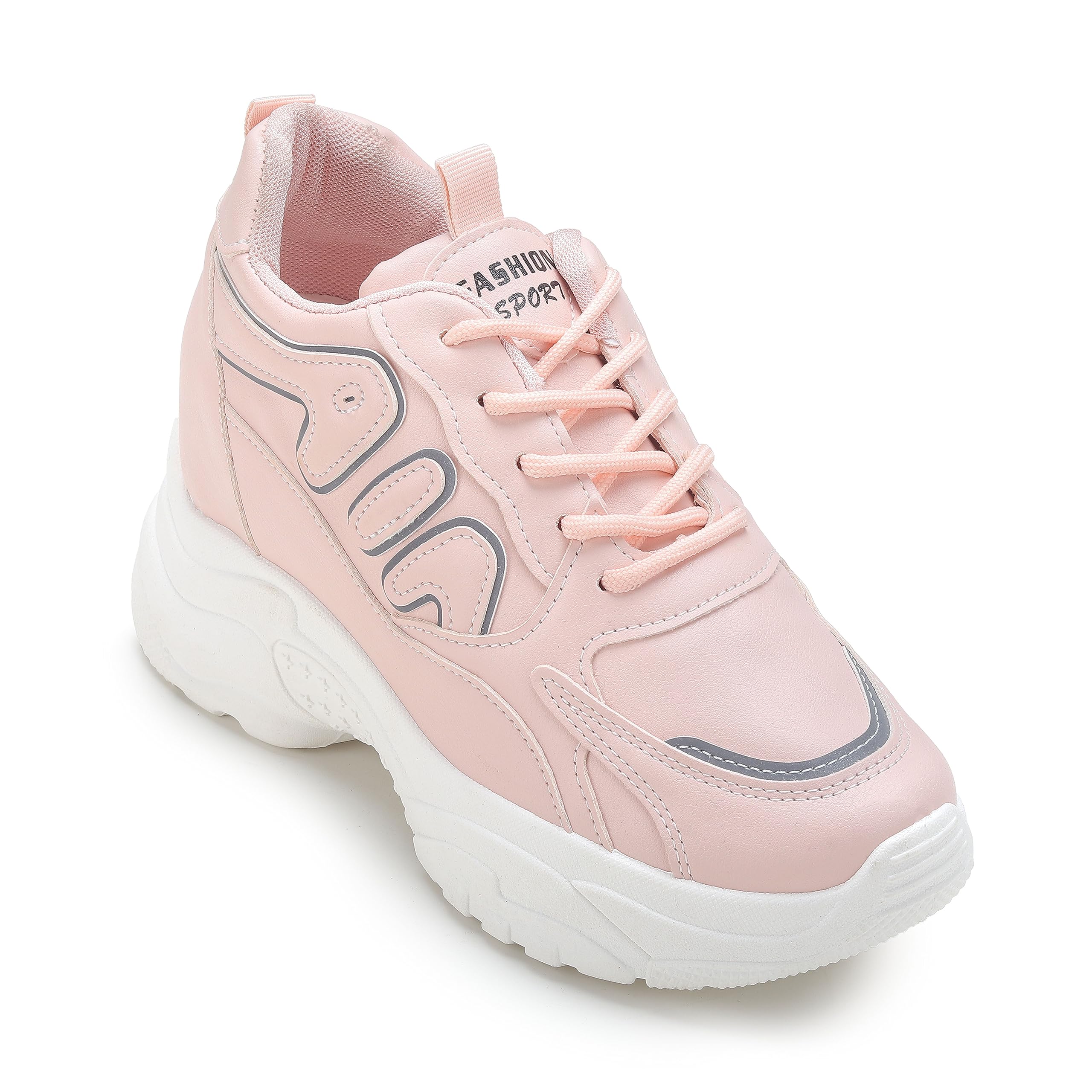 CASSIEY Latest Ladies Inner High Heel Casual Shoes | Runing Sport Shoes for Womens and Girls- Pink (B0CKNB9ZKZ) Amazon Price History, Amazon Price Tracker