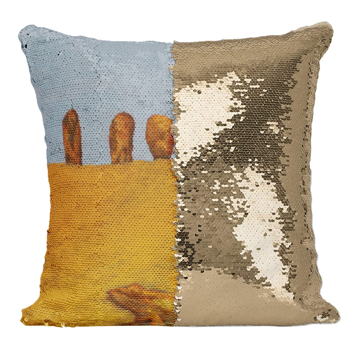Coussin sequin doré STT Tryptich Angel JOVE art moderne