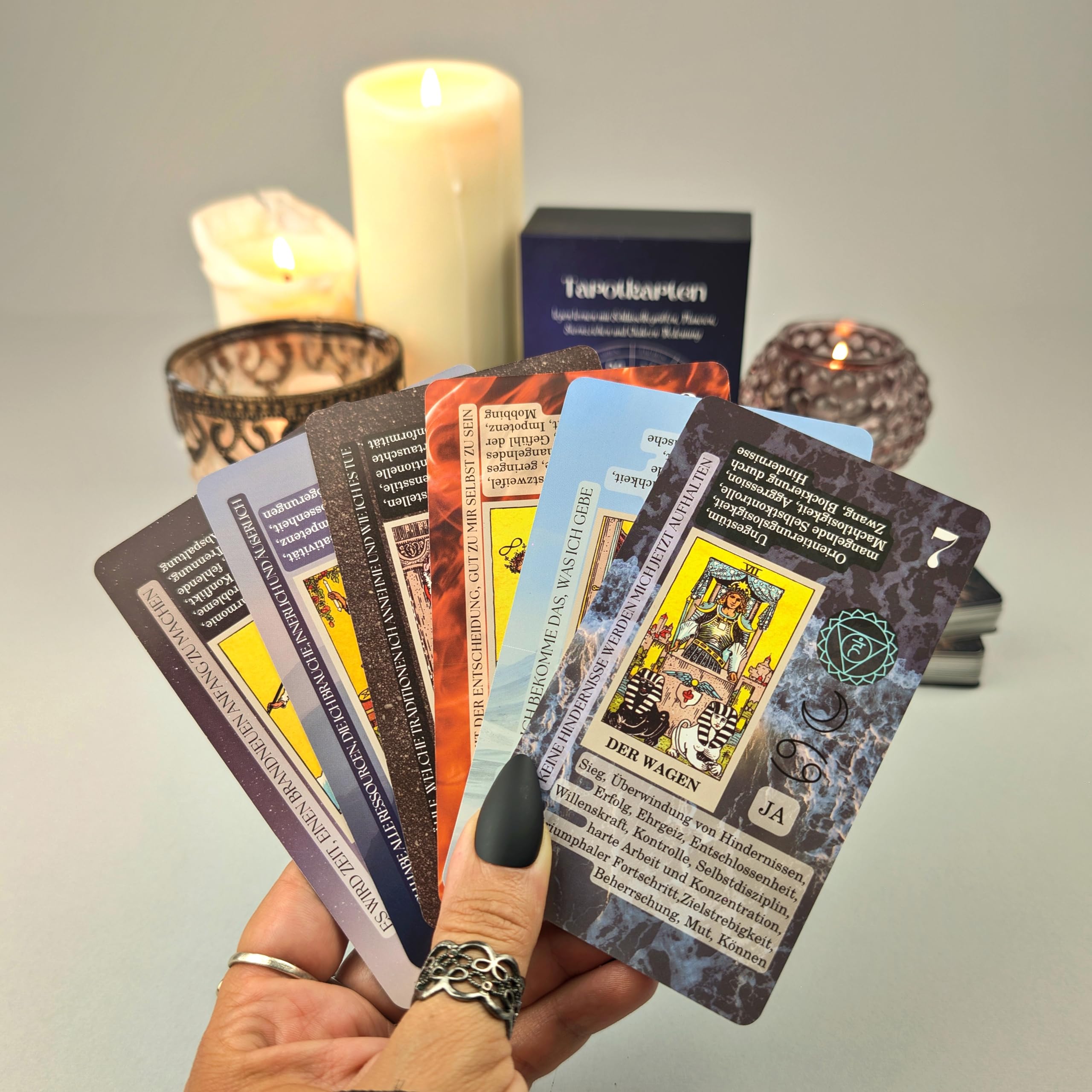 Witchy Cauldron Tarotkarten Deutsch mit Bedeutung auf Jeder Karte – 78 Tarot Karten für Anfänger mit Begleitbuch – Rider-Waite Lernkarten Set mit Legesystemen, Ja/Nein, Chakra & Astrologie (Deutsch)