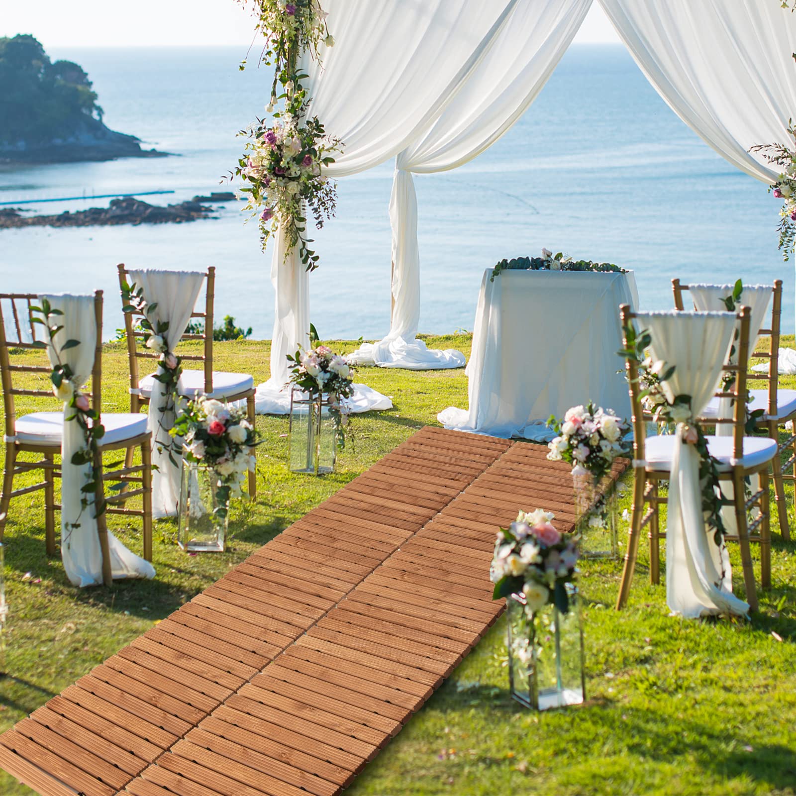 Giantex 8 FT Wooden Garden Pathway, 21.5