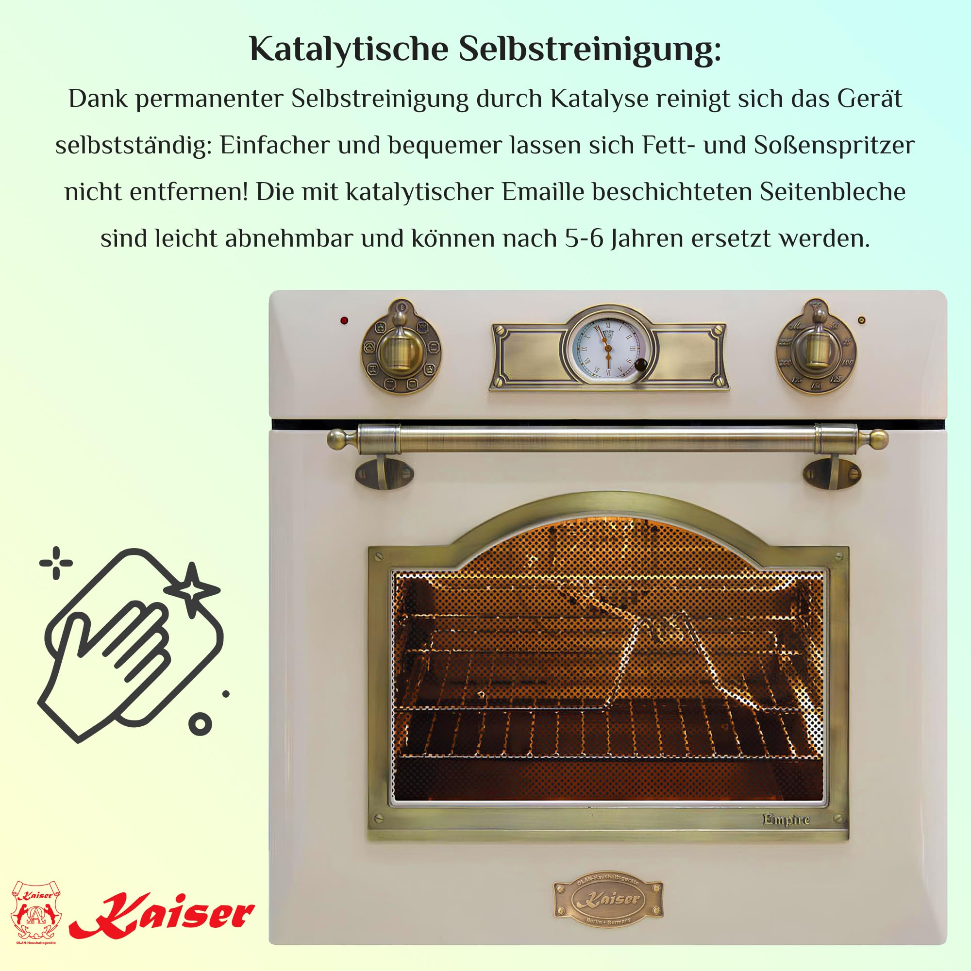 Kaiser EH 6355 ElfEm Electric Piec wbudowany 67L /8 funkcji/piekarnik retro/8 funkcji/samowystarczalny