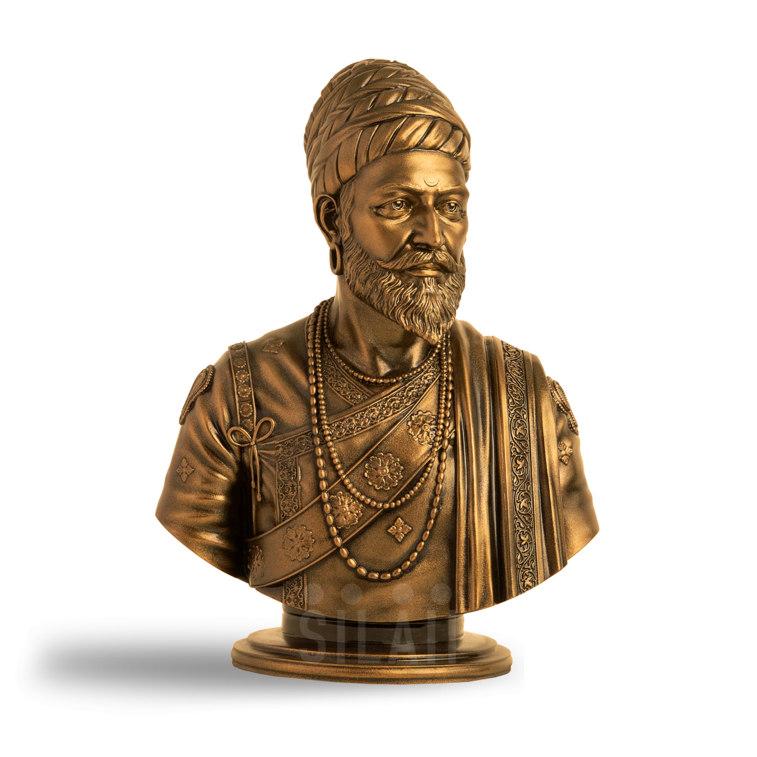 SILAII Chhatrapati Shivaji Maharaj Sculpture - 5 INCH, Antique Bronze Colour