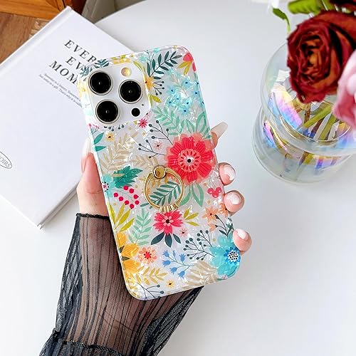 Miniatura 6 de Qokey Funda transparente compatible con iPhone 12 Pro Max de 6.7 pulgadas 2020, diseño de flores, bonito diseño de moda para hombres, mujeres y