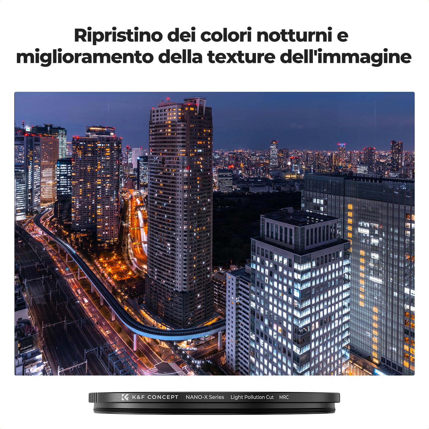 K&F CONCEPT Nano-Xcel 77mm Filtro Notturno Naturale Luce Notturna Anti-Inquinamento Luminoso, Filtro per Scatti Notturni Astrofotografia con Rivestimento a 28 Strati