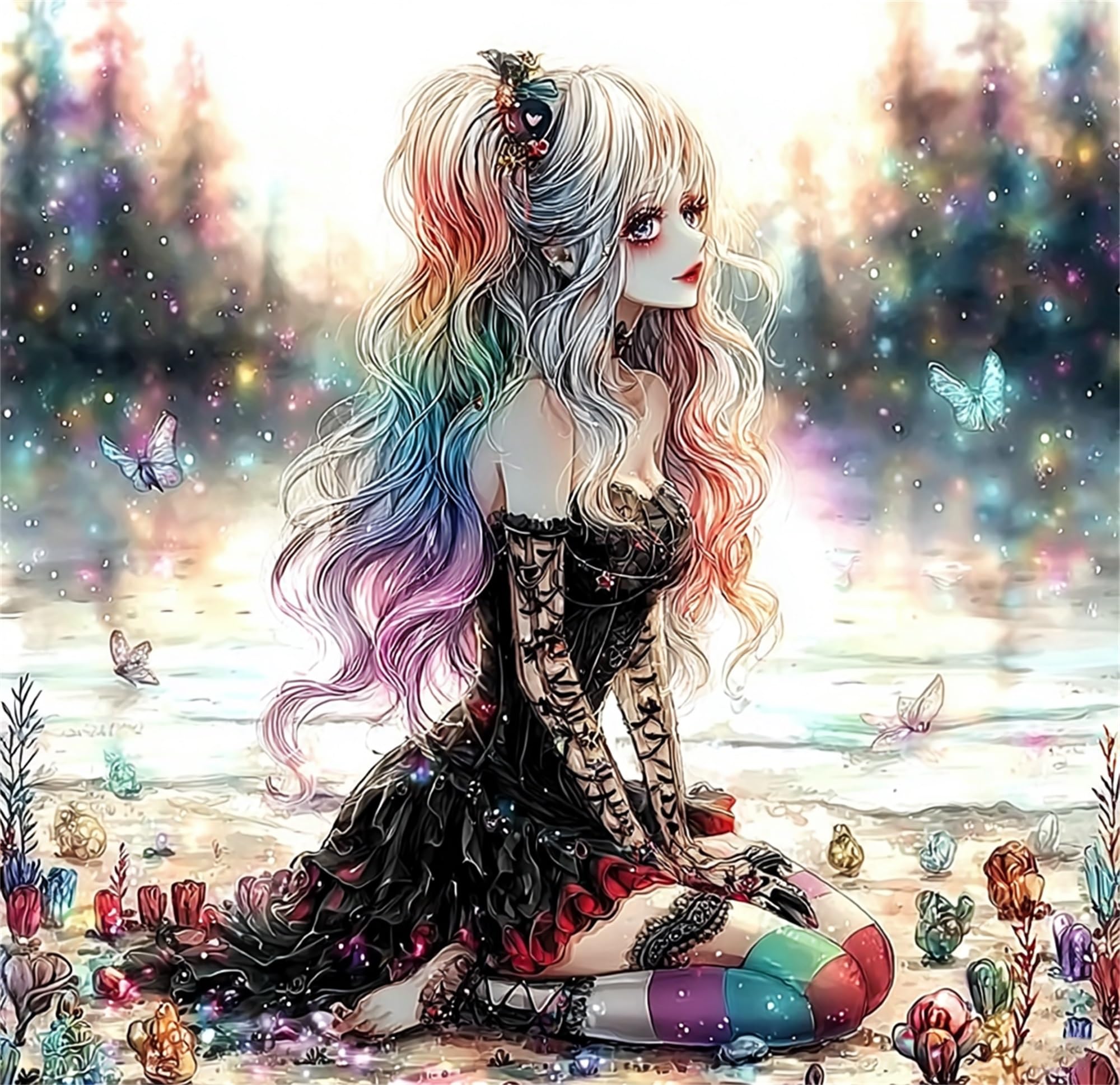 Jiqinsiye Girl Adult Paint by Number Kits,Painting Kits on Canvas,Large Color by Numbers Watercolor Gifts for Friends Home Wall Decor