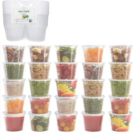 Extra Thick Food Storage Containers with Lids - Pint, 24-Pack