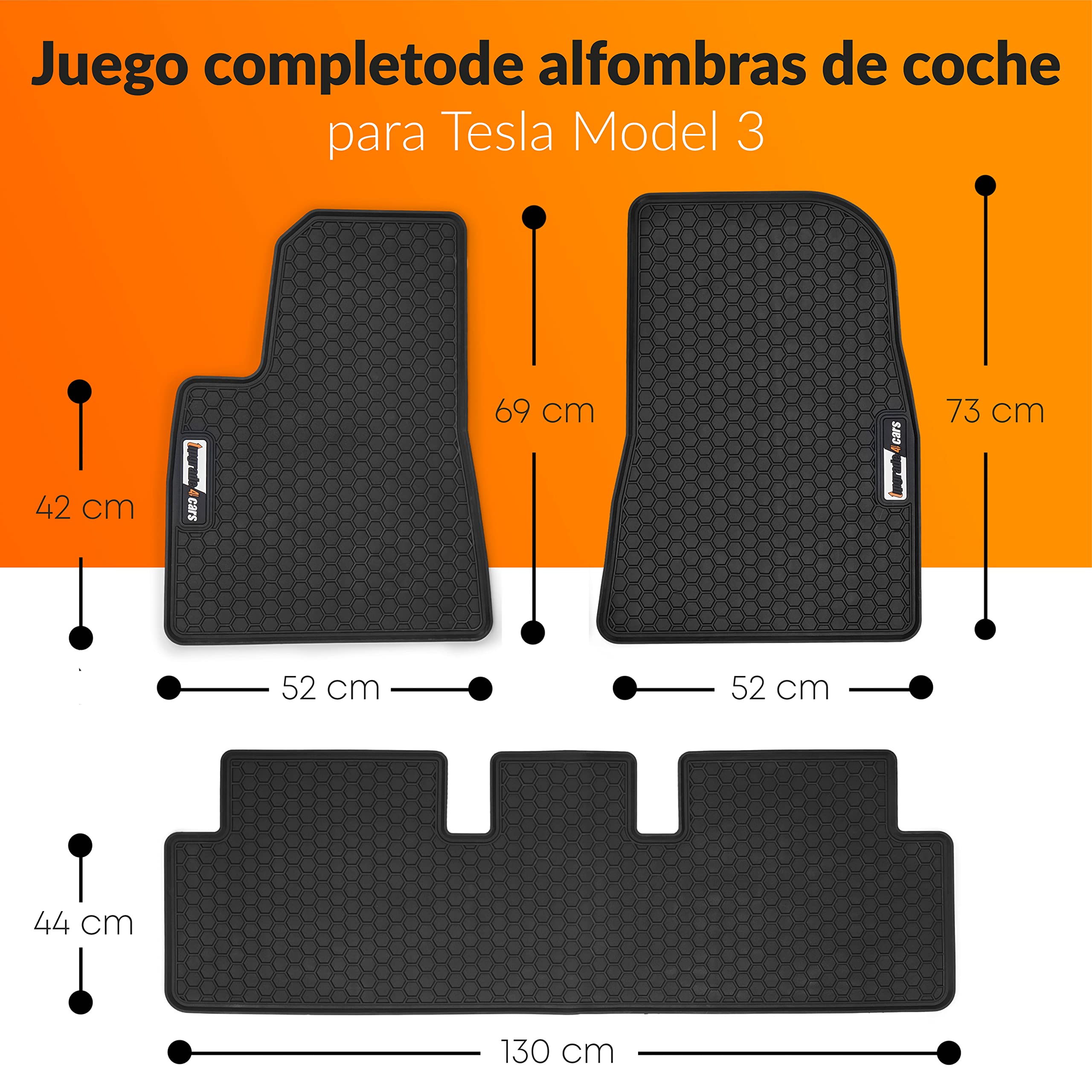Upgrade4cars Alfombrillas Coche Compatible con Tesla Model 3 Accesorios